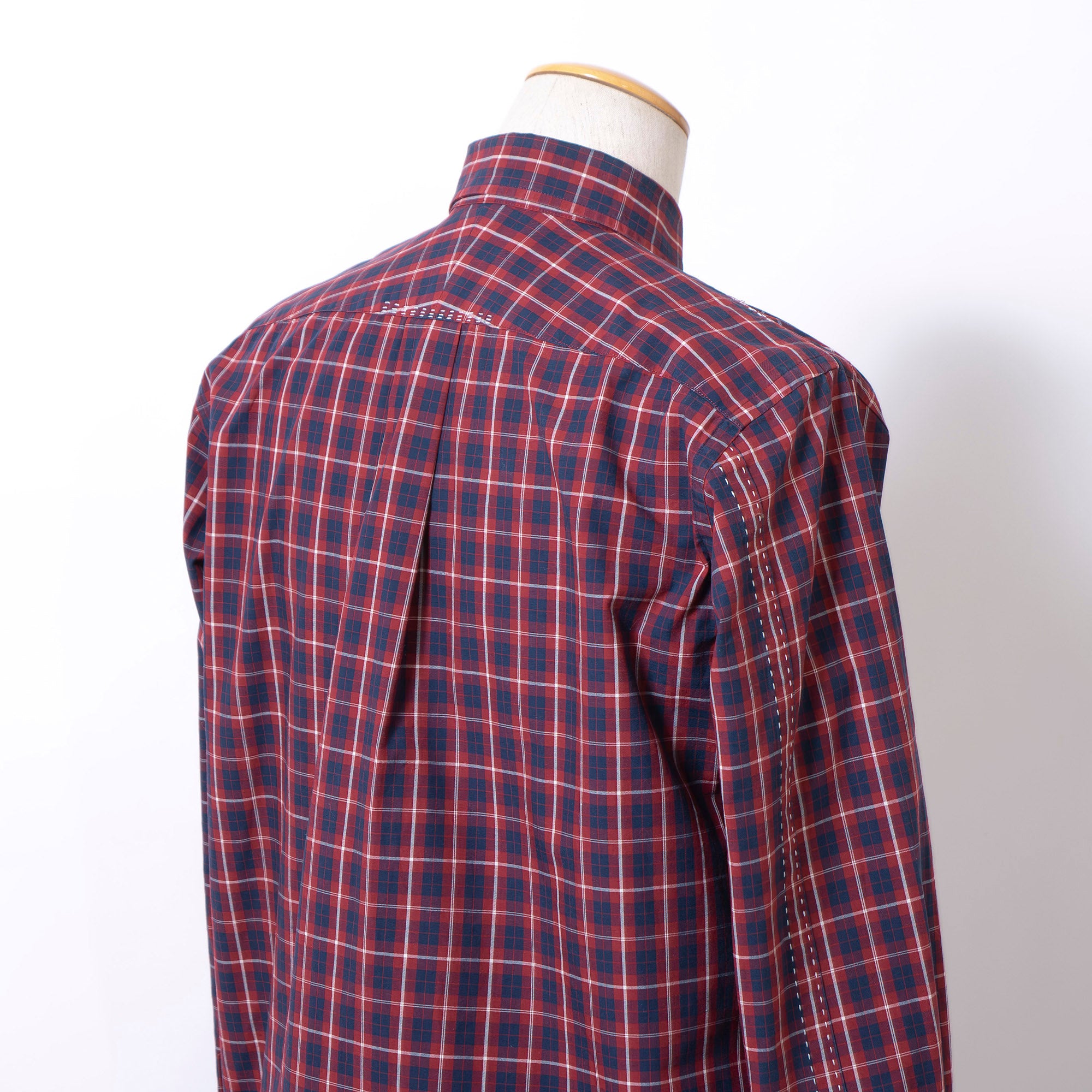 COMME des GARÇONS JUNYA WATANABE MAN AD2009 Check Shirt, Long Sleeve, Men's, Size S, Reconstructed Docking