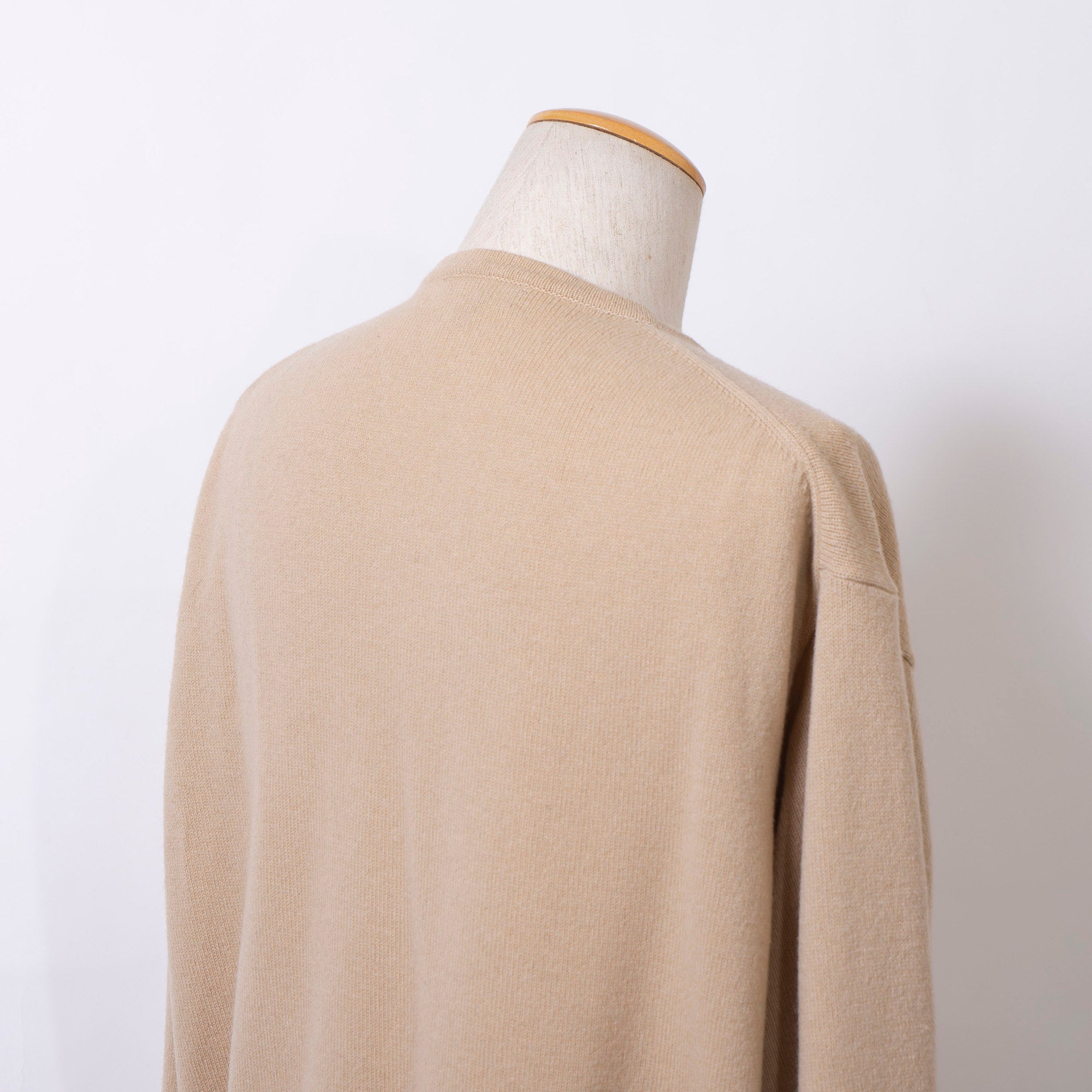 Burberry London Knit Cardigan, 100% Lambswool, Beige with Embroidered Logo, Men's, Size XL, Made in Italy, Oversized