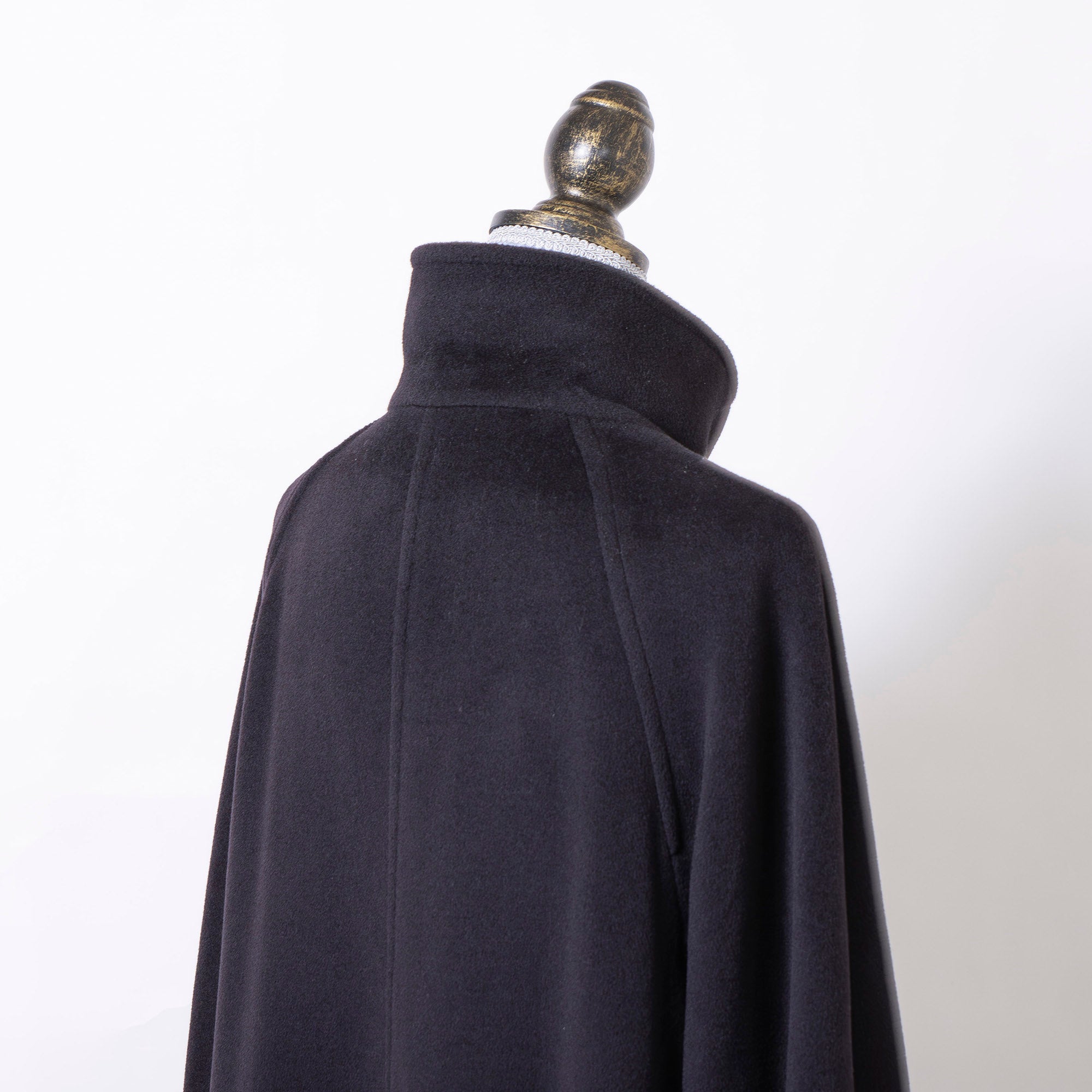 MaxMara Long Coat, Black, Size 40, Double-Breasted, Maxi Length, Made in Italy, Wool, A-Line, Pea Coat