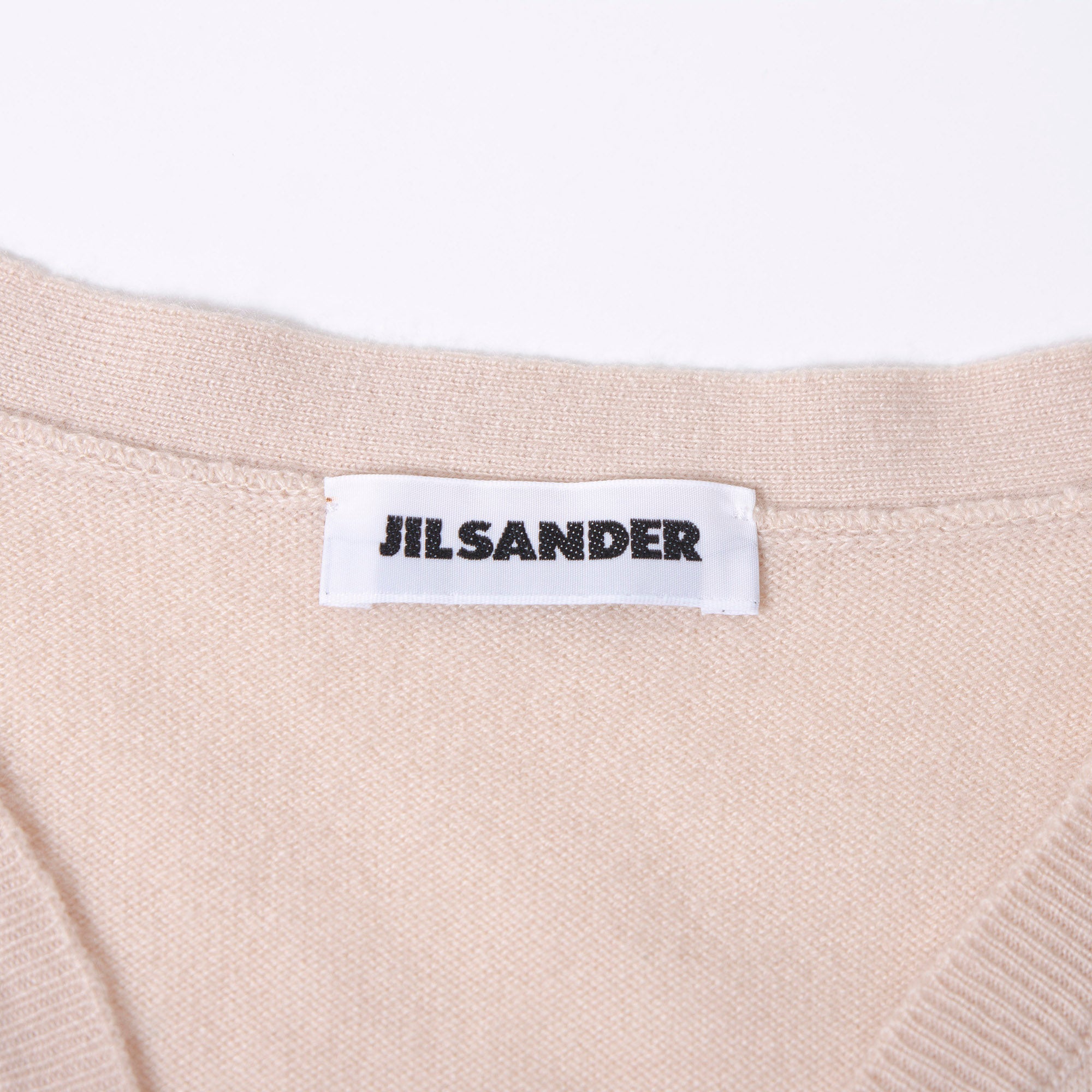 JIL SANDER V-neck knit sweater, 100% cashmere, coral pink, size 36, women's, made in Italy, long sleeves, lightweight, simple