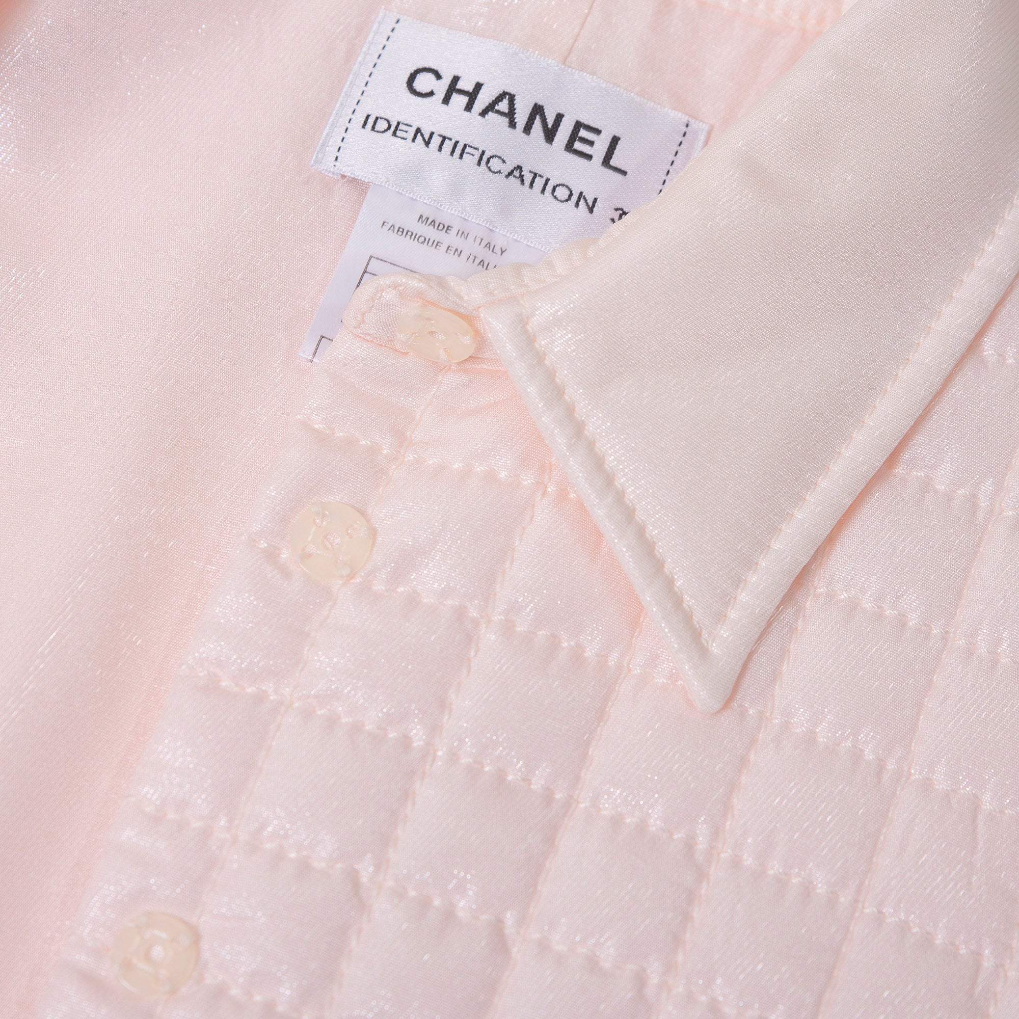 CHANEL Quilted Vest 00T Pink Sleeveless with Glitter, Size 38, Made in Italy, Women's Lightweight Outerwear, Vest, Waistcoat