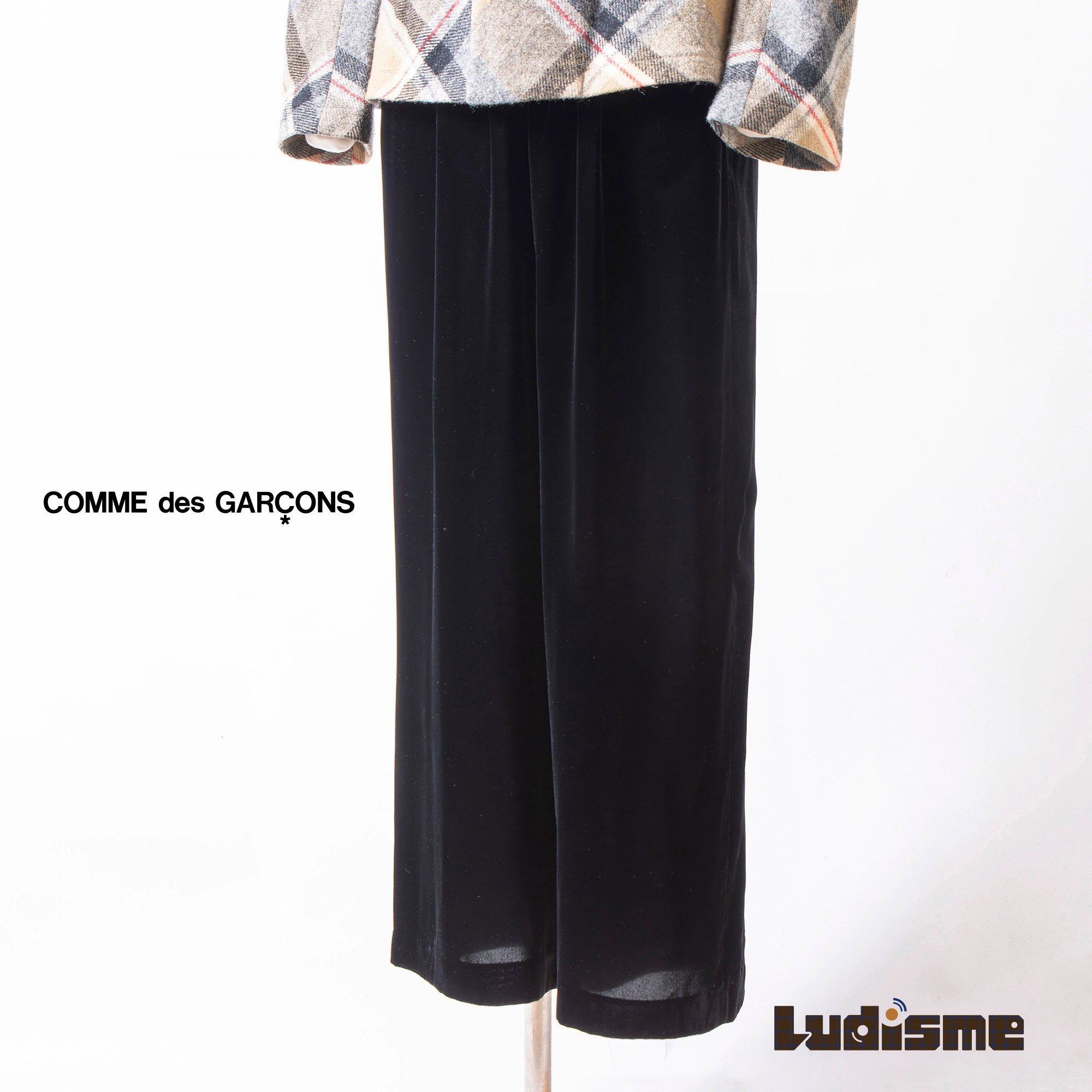 コムデギャルソン robe de chambre COMME des GARCONS AD1998 ベロア ワイド イージーパンツ ブラック レディース 川久保玲 コムコム