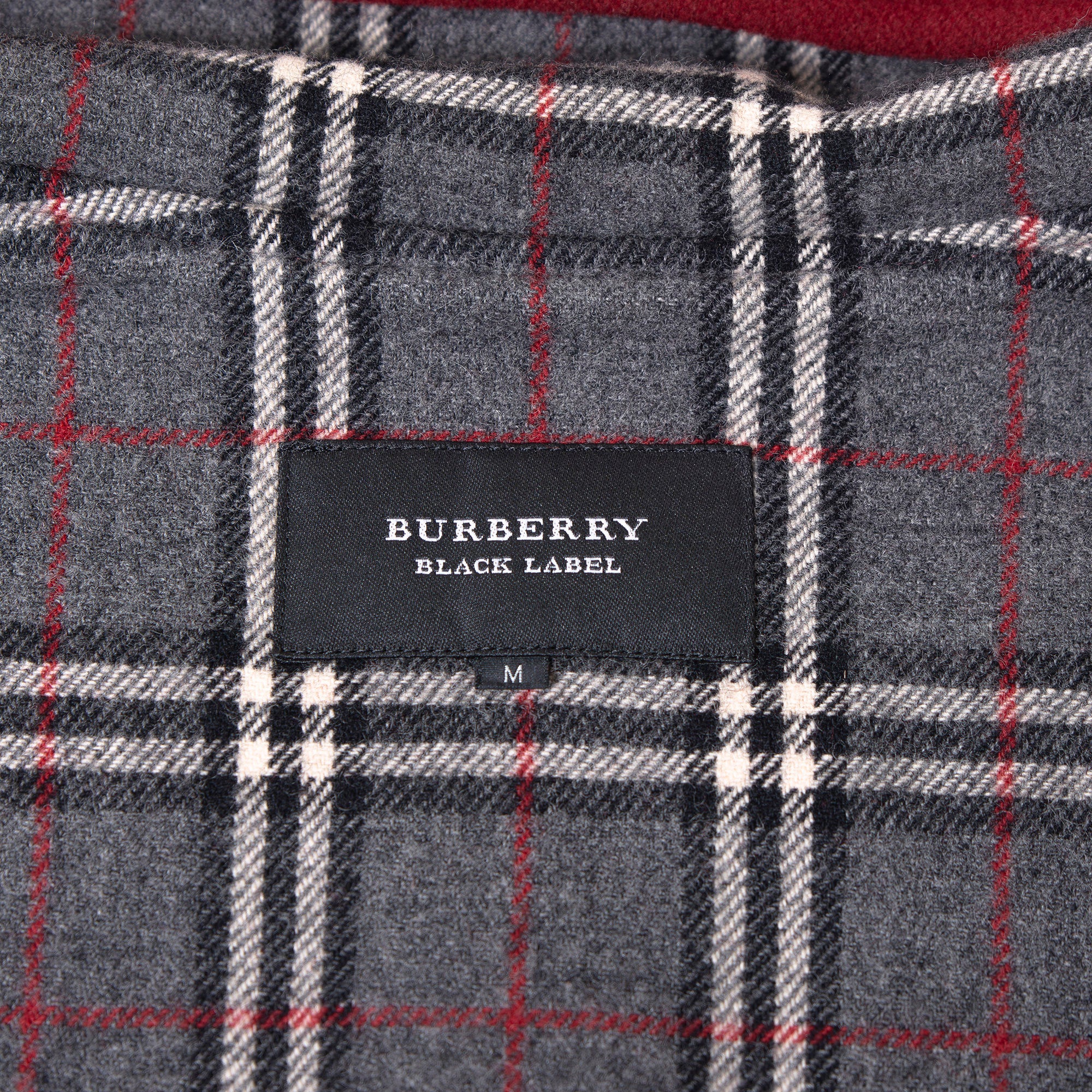 バーバリー ブラックレーベル BURBERRY BLACK LABEL ダッフルコート M ボルドー メンズ エンジ ノバチェック トグルボタン ロングコート