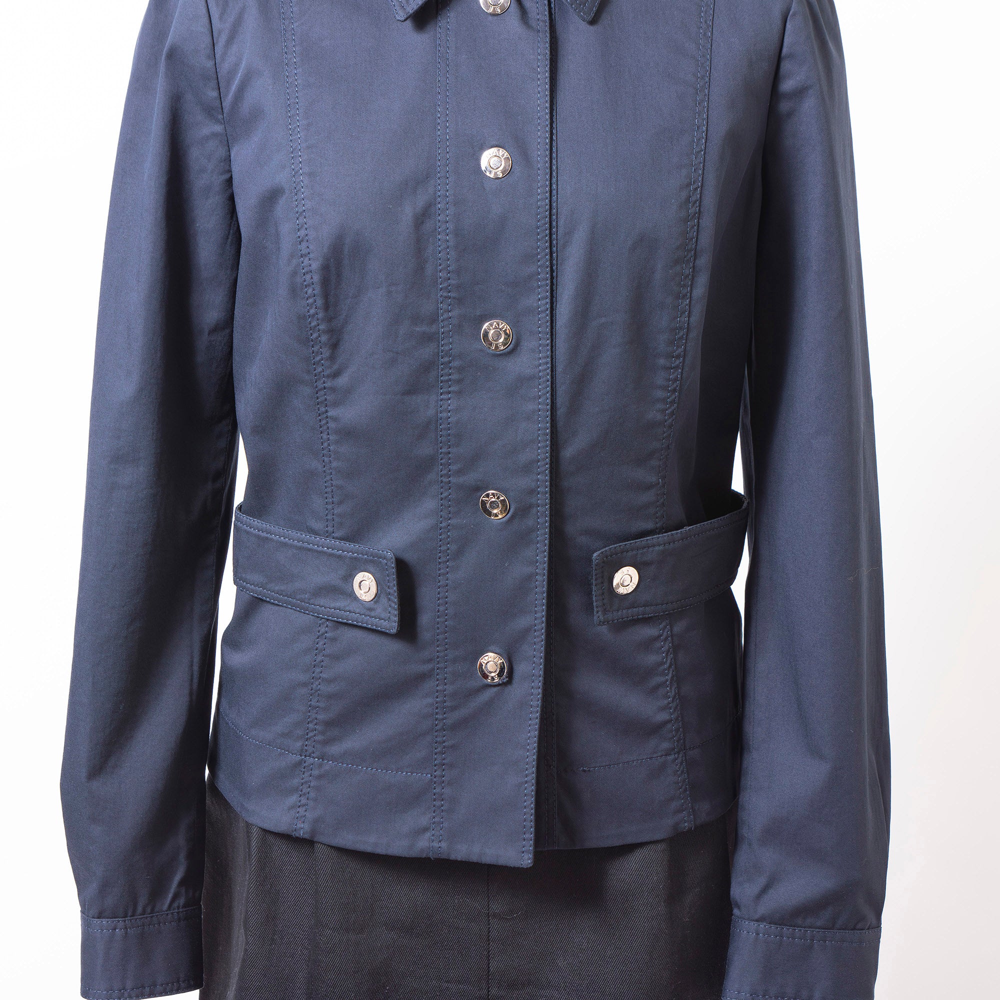 ジルサンダー JIL SANDER NAVY コットンジャケット 34 ネイビー 紺 レディース イタリア製 カジュアルジャケット ミリタリージャケット