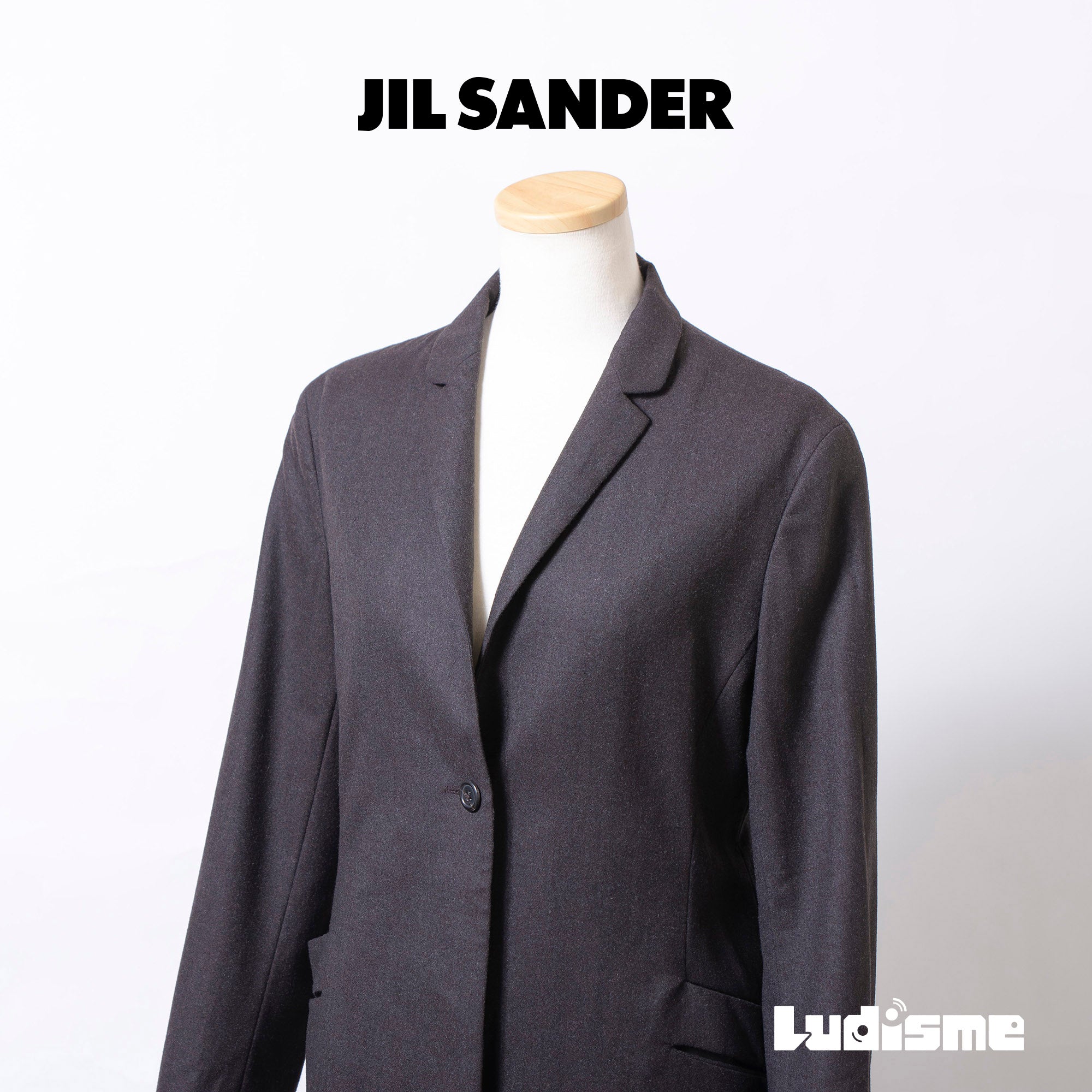 ジルサンダー JIL SANDER ウールジャケット 36 チャコール レディース 比翼仕立て ミニマルデザイン テーラードジャケット イタリア製