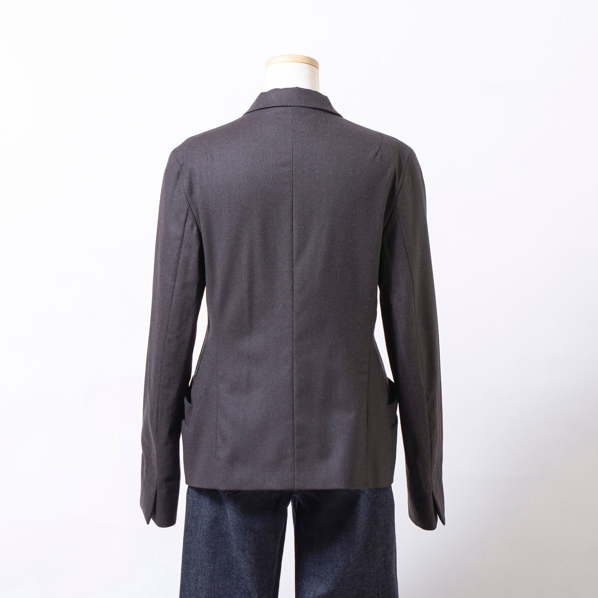ジルサンダー JIL SANDER ウールジャケット 36 チャコール レディース 比翼仕立て ミニマルデザイン テーラードジャケット イタリア製