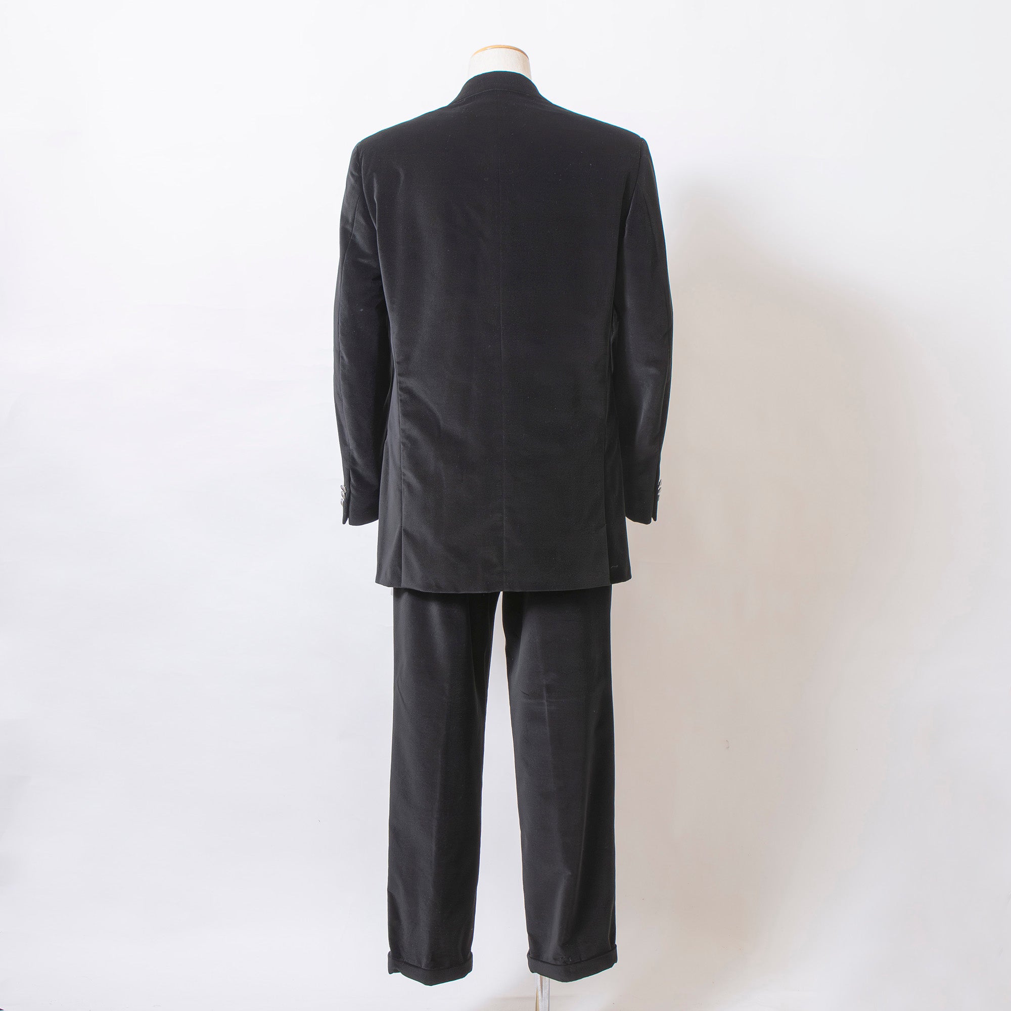 ヴェルサーチ VERSACE CLASSIC V2 セットアップ ベルベット ブラック 3B ジャケット&パンツ メンズ スーツ テーラドジャケット ボトムス