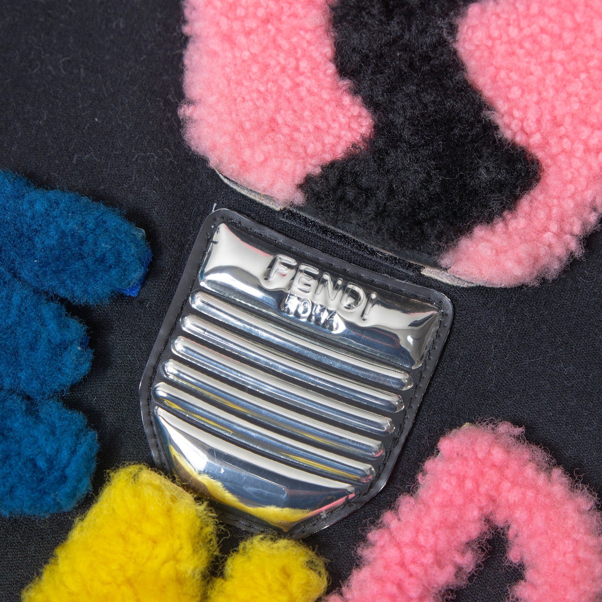 Fendi Sweatshirt, Black, Size 38, with Pile Appliqué and Light Bulb Design, Women's Top, Pullover