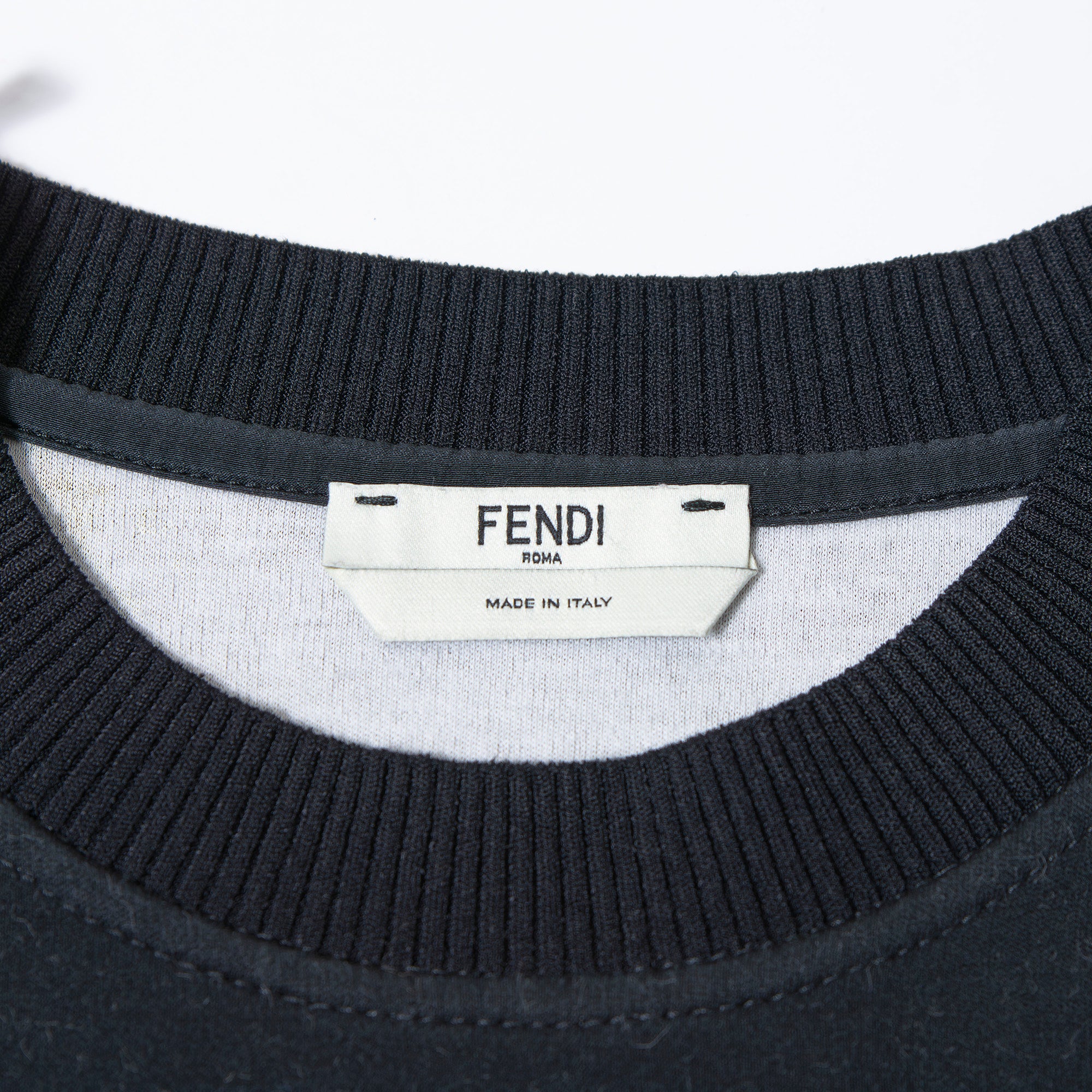 Fendi Sweatshirt, Black, Size 38, with Pile Appliqué and Light Bulb Design, Women's Top, Pullover