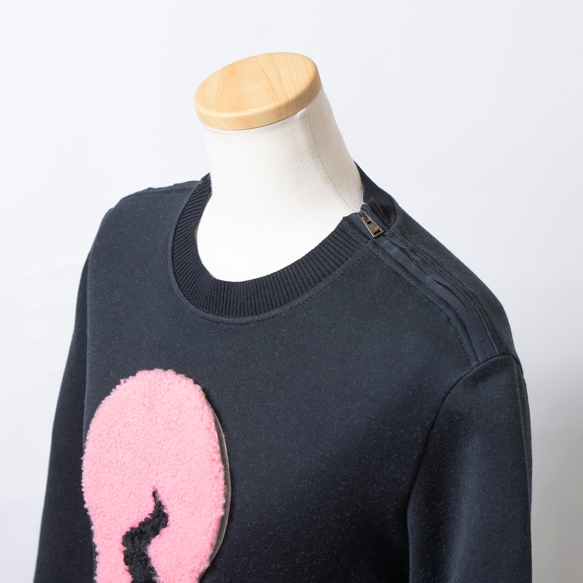Fendi Sweatshirt, Black, Size 38, with Pile Appliqué and Light Bulb Design, Women's Top, Pullover