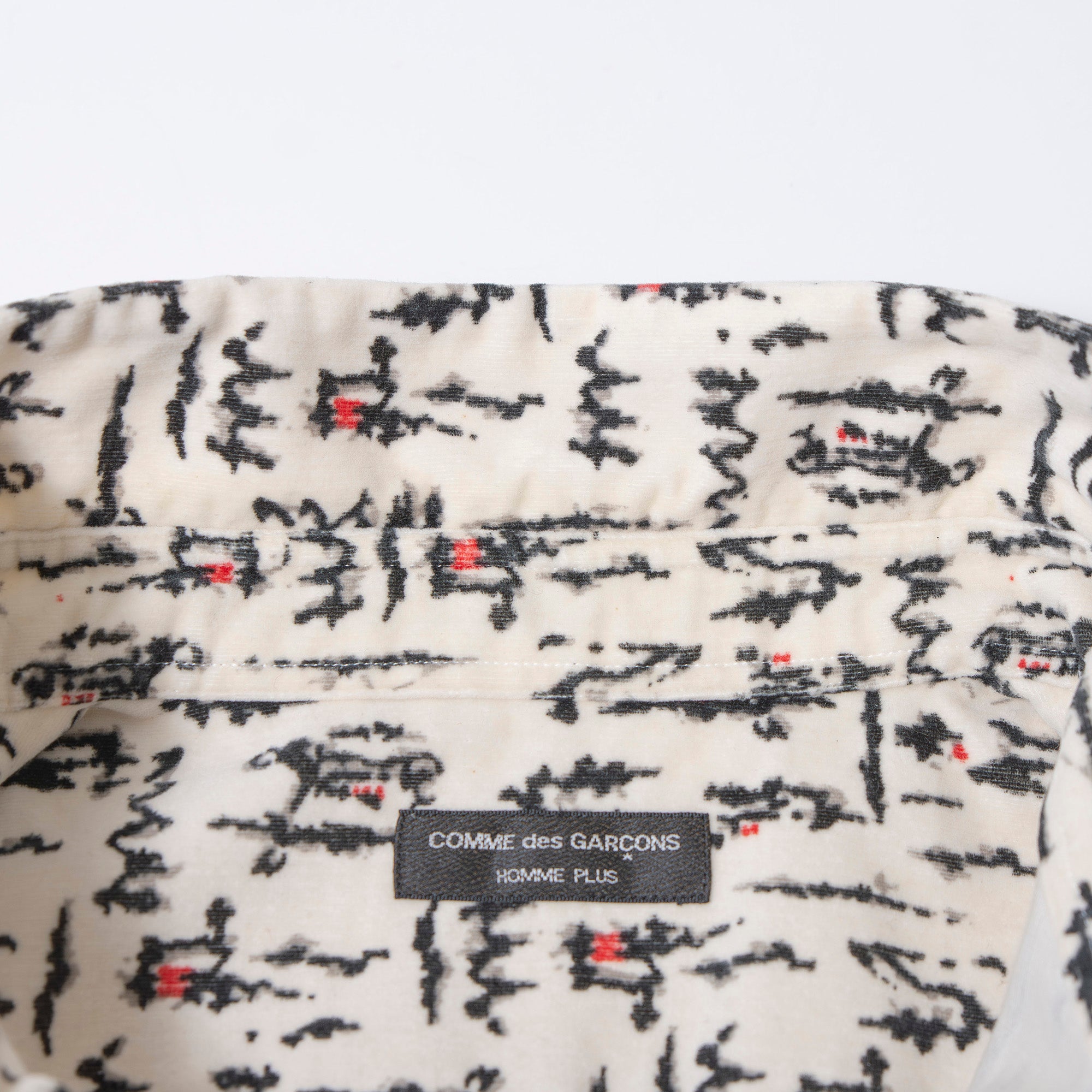 コムデギャルソン COMME des GARCONS HOMME PLUS AD2004 総柄シャツ リブ切り替え メンズ 川久保玲 再構築 アーカイブ トップス 長袖シャツ