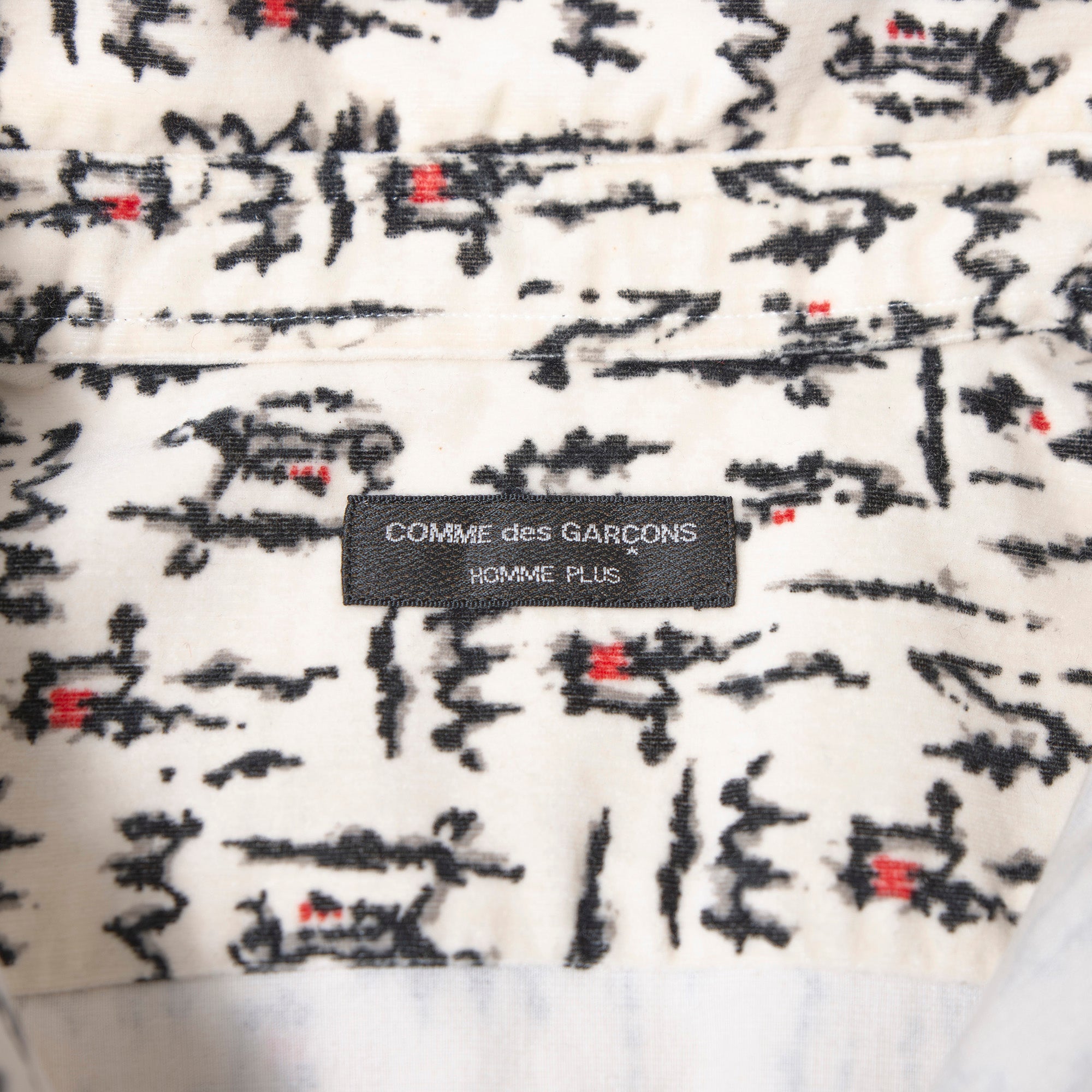 コムデギャルソン COMME des GARCONS HOMME PLUS AD2004 総柄シャツ リブ切り替え メンズ 川久保玲 再構築 アーカイブ トップス 長袖シャツ