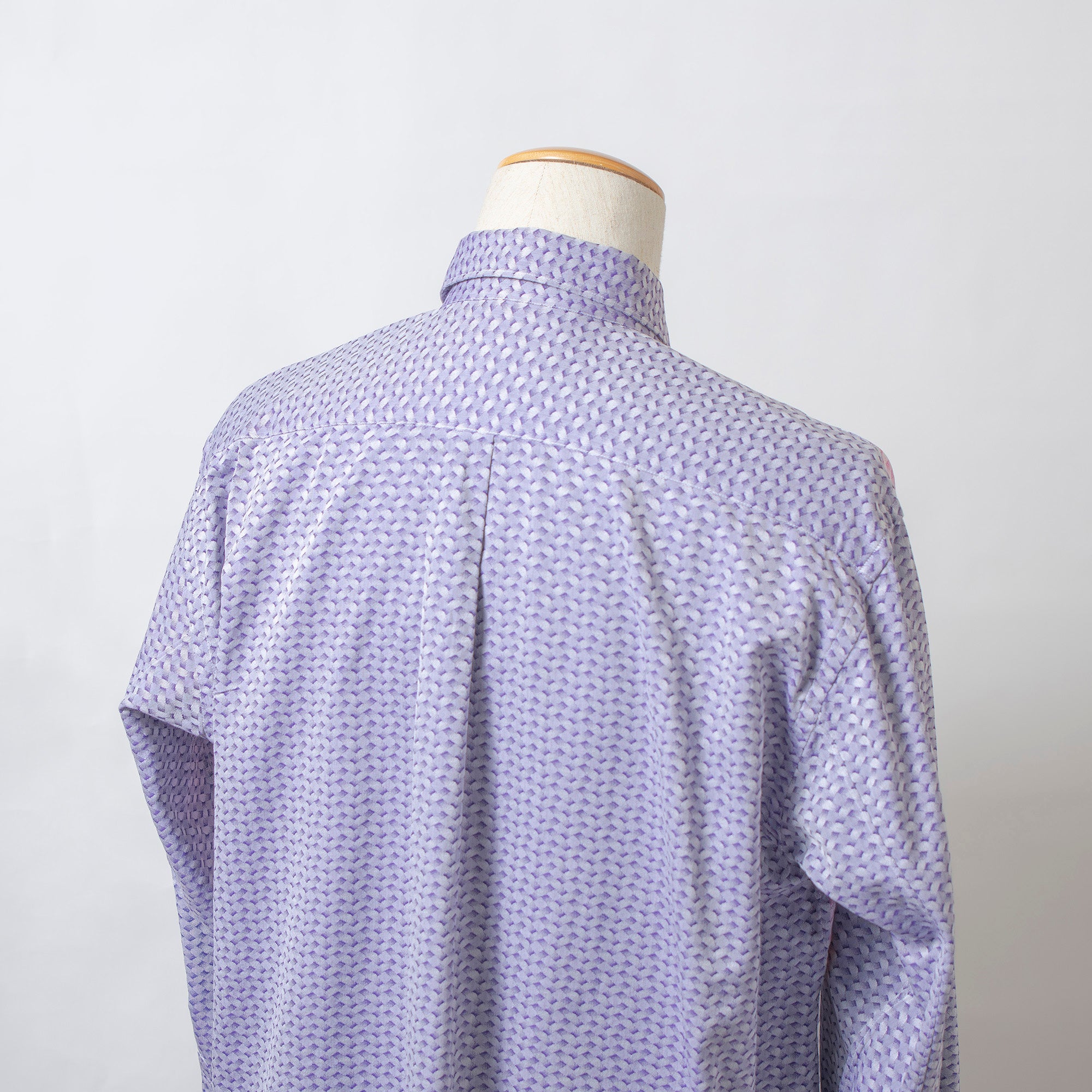 Comme des Garçons all-over patchwork shirt, multicolor, size S, made in France, featuring a Rei Kawakubo motif. Long-sleeved top.