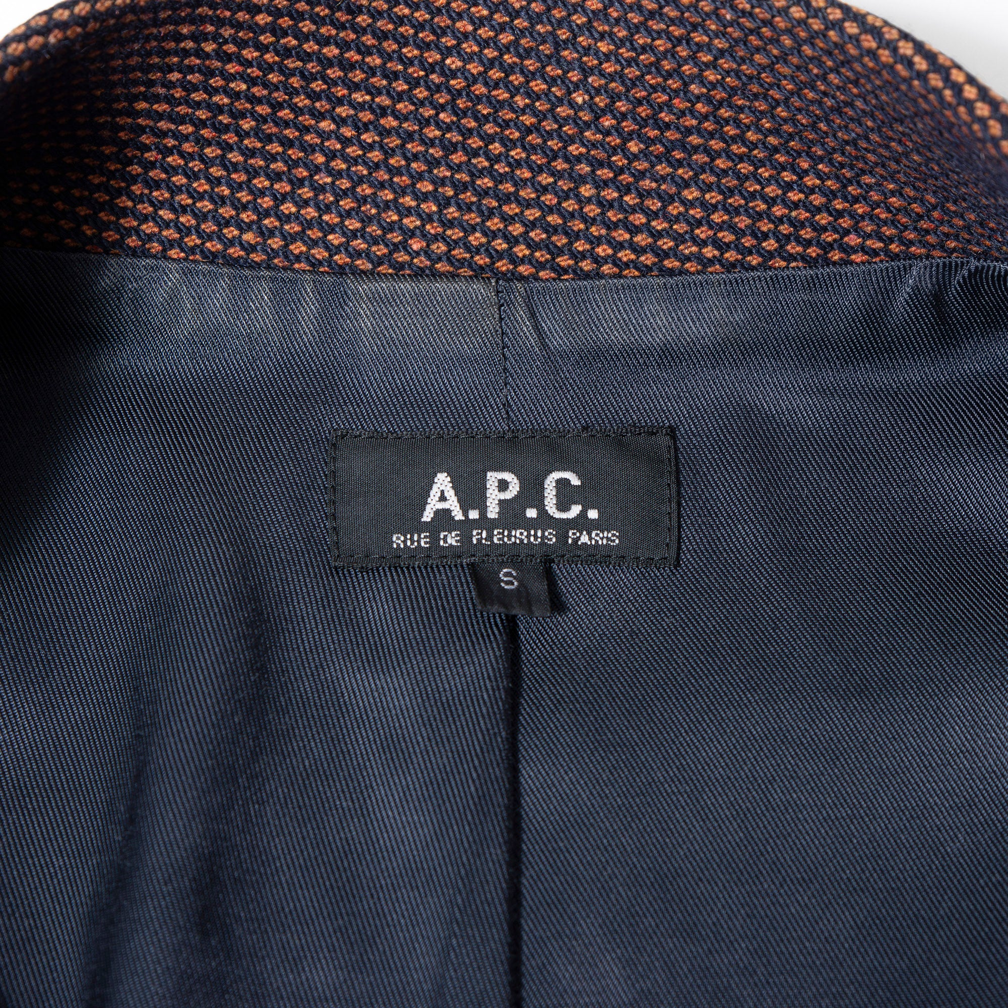 アーペーセー A.P.C. ロングコート スタンドカラー ブラウン系 S レディース フランス製 アウター コート ミニマル ヘリンボーン チェック
