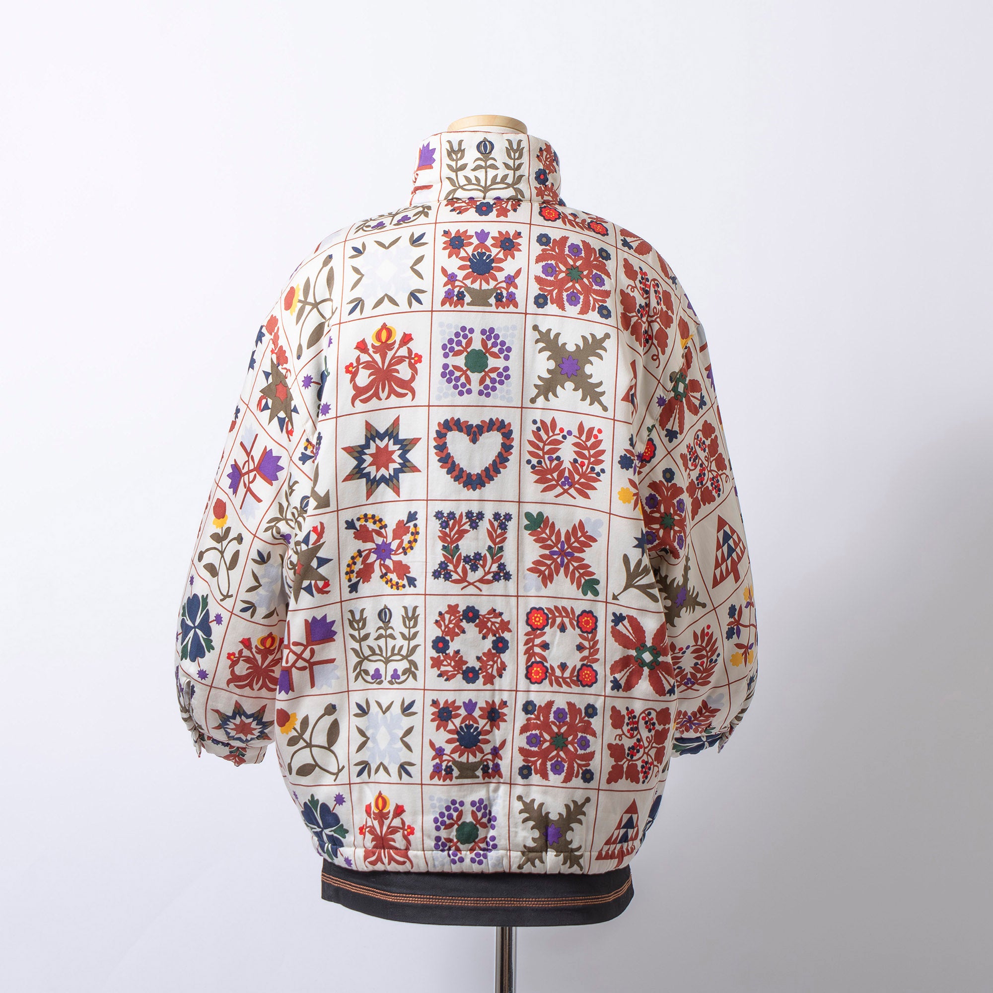 Dior Christian DIOR SPORTS padded jacket with Nordic print, size L, women's, cotton and silk, 90s, outerwear, down jacket