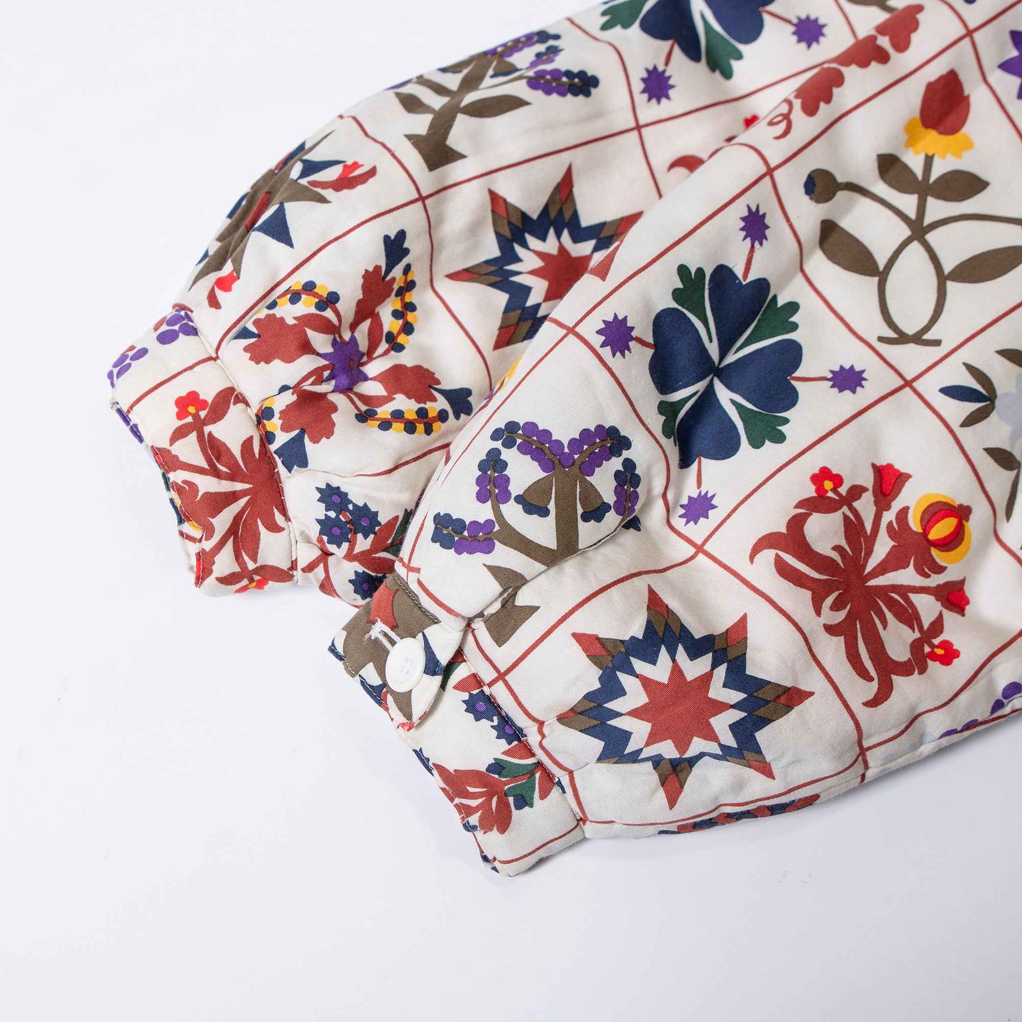 Dior Christian DIOR SPORTS padded jacket with Nordic print, size L, women's, cotton and silk, 90s, outerwear, down jacket