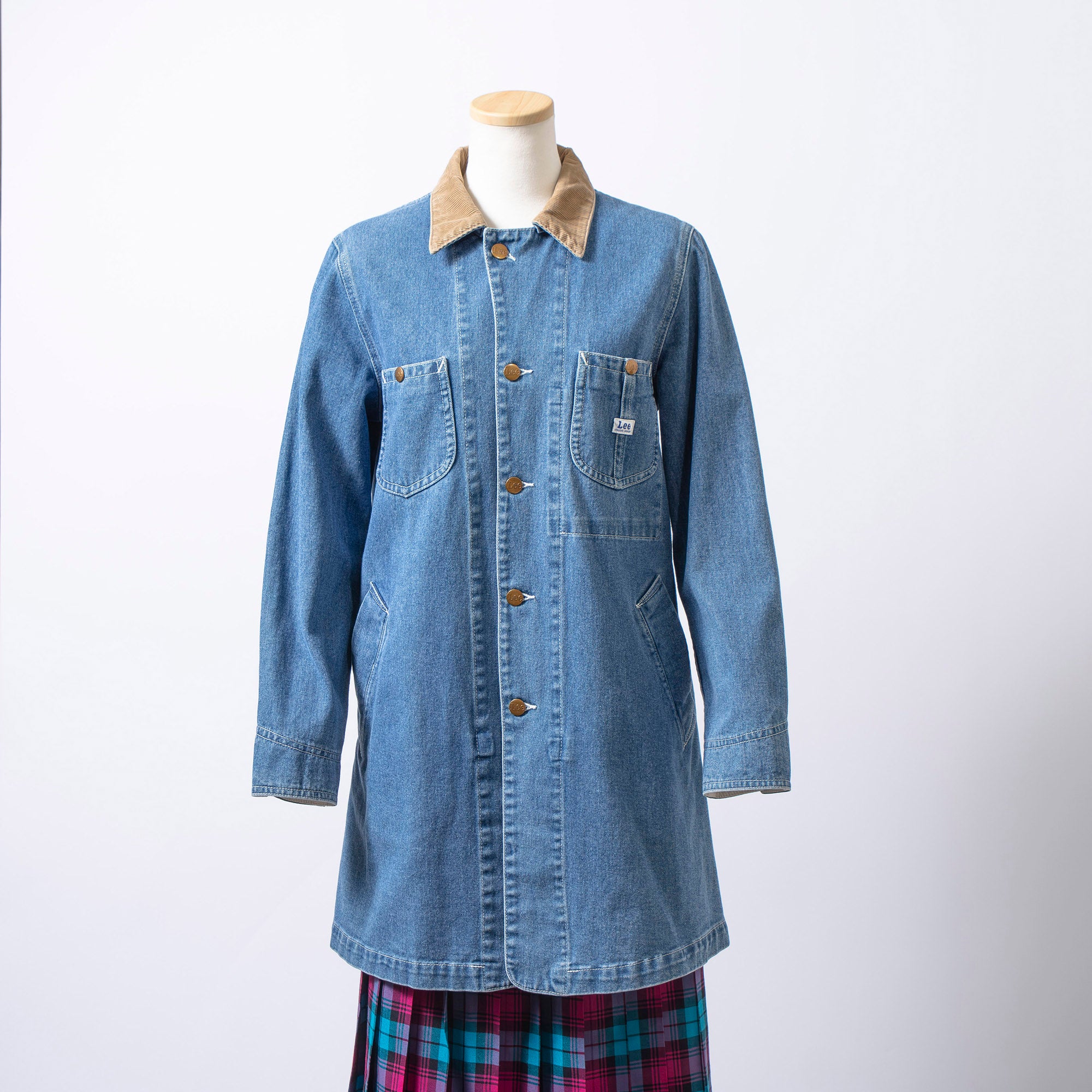 Lee denim jacket, coverall, corduroy, size M, unisex, American casual, work, light-weight denim shirt, casual jacket