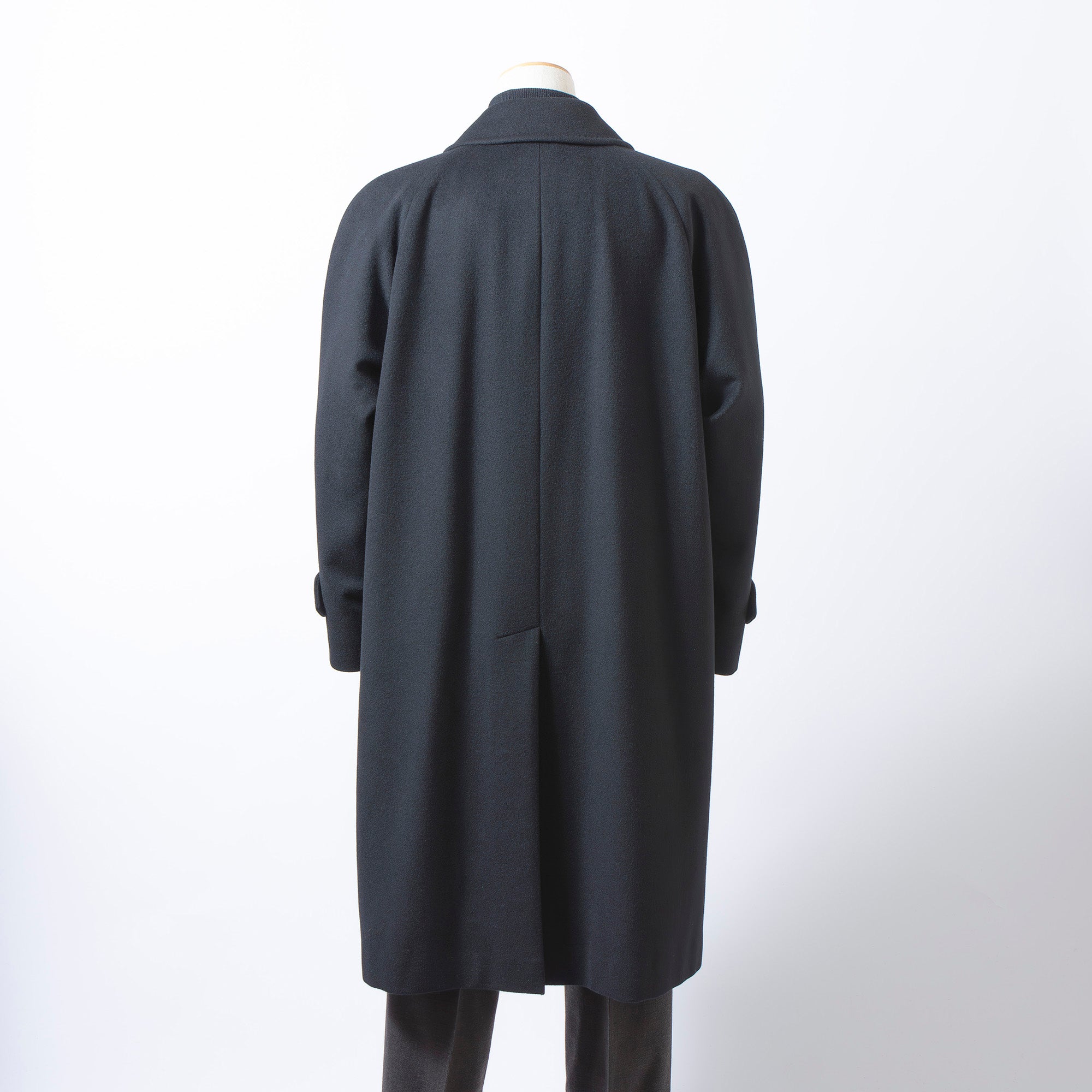 バーバリー BURBERRY London ステンカラーコート ブラック カシミヤ100% メンズ ラグランスリーブ 比翼仕立て 日本製 ロングコート