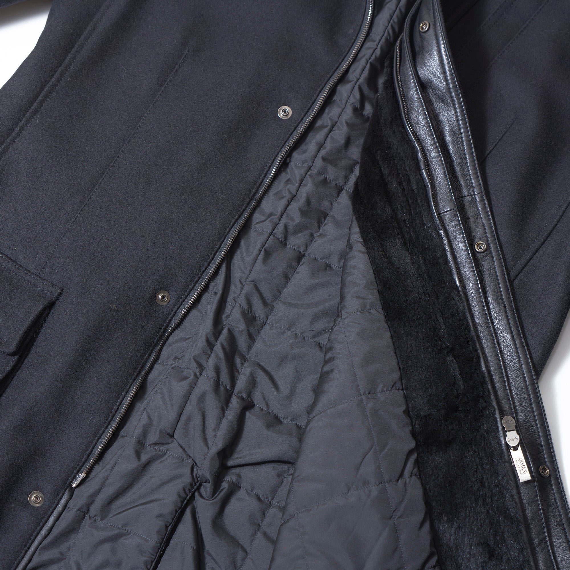 アルマーニ ARMANI COLLEZIONI ミリタリーコート ブラック 52 ハンガリー製 モーターサイクルコート ミリタリージャケット ライダース