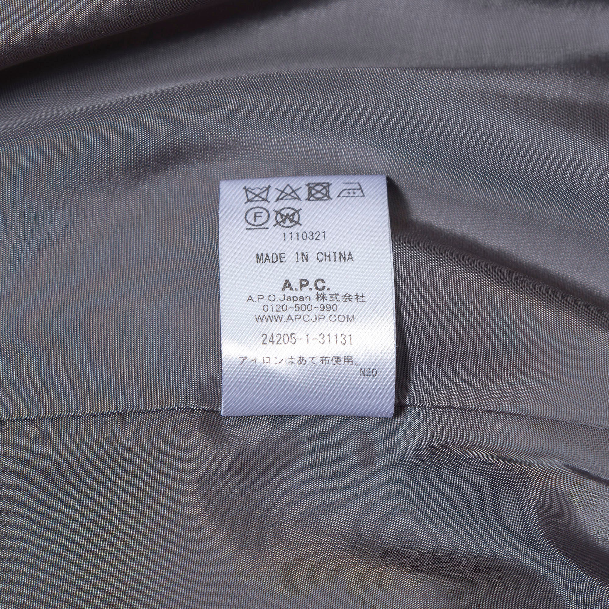 アーペーセー A.P.C テーラードジャケット グレー S メンズ パッチポケット アウター カジュアルジャケット ミニマル