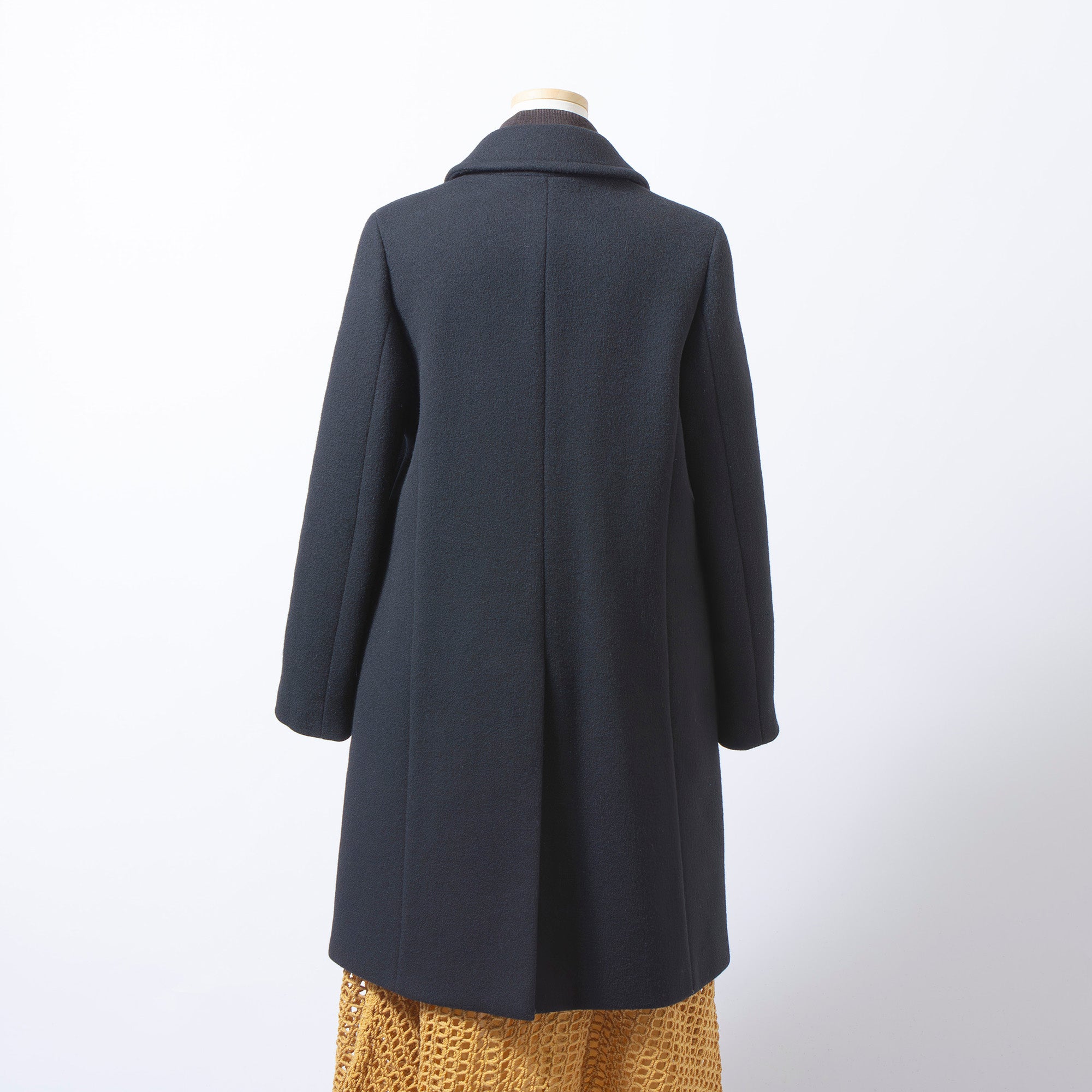 マーガレットハウエル MARGARET HOWELL ステンカラーコート ブラック 2 レディース カシミヤ混 比翼仕立て ロングコート ウールコート