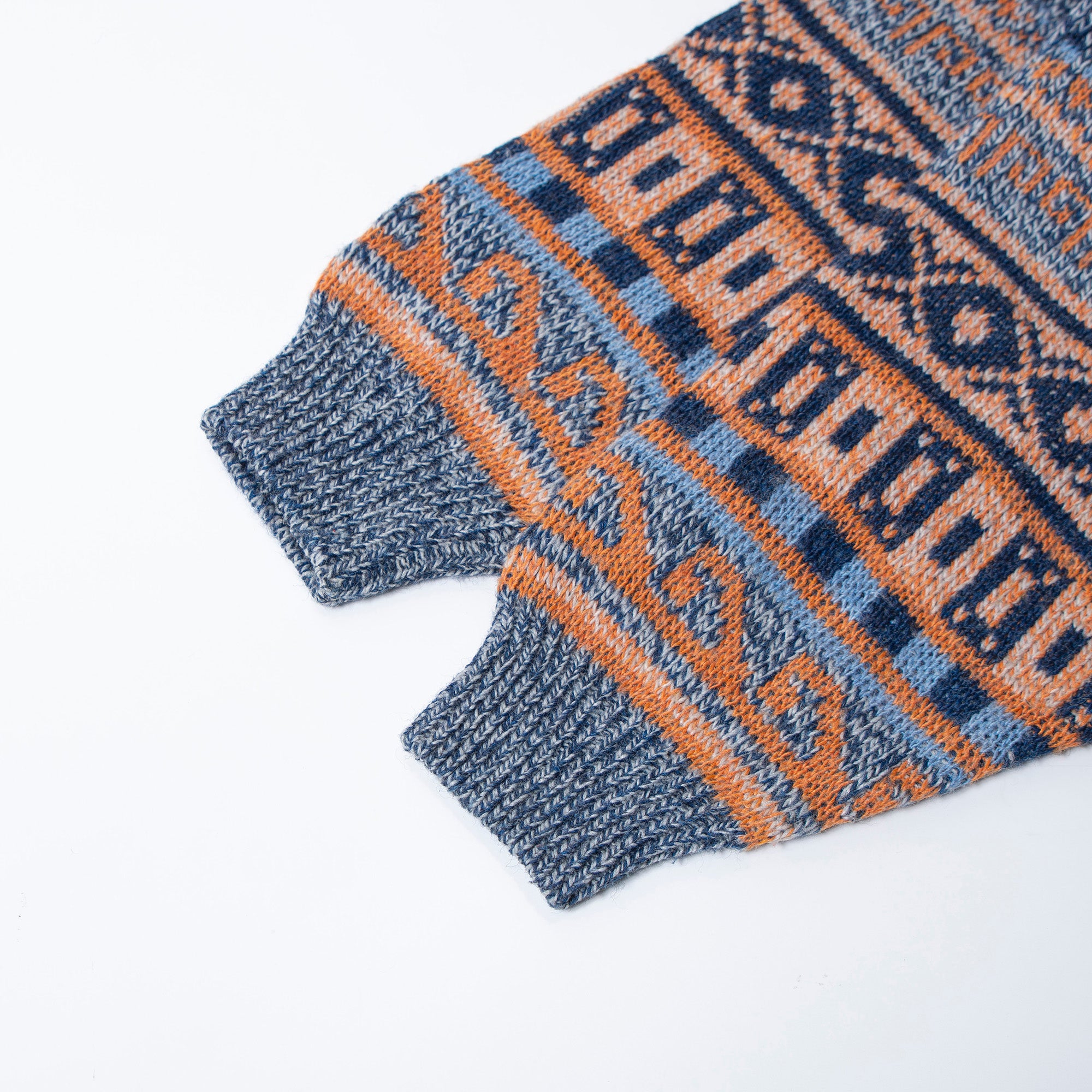 イタリア ヴィンテージ IMC プルオーバーニットセーター モックネック 総柄 マルチパターン マルチカラー メンズ レディース ユニセックス