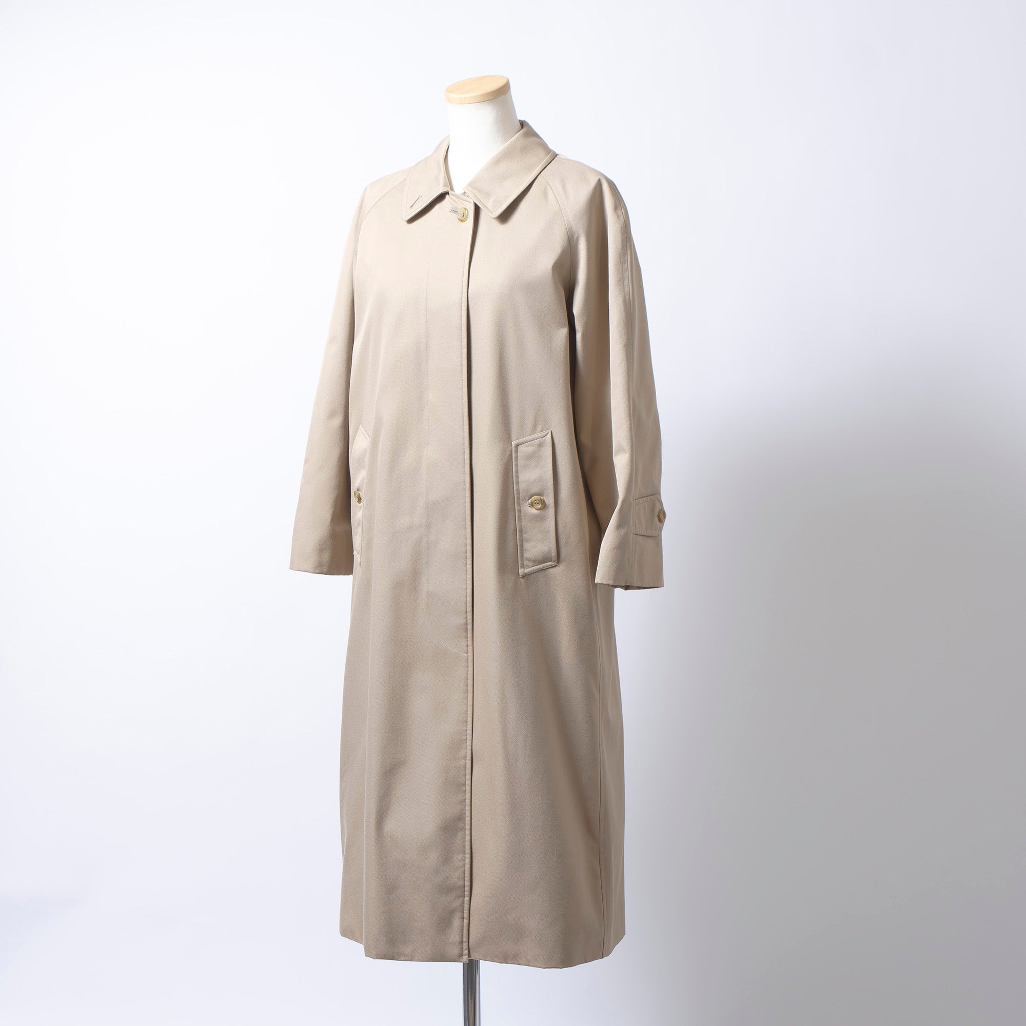 80s 英国製 バーバリー Burberrys ステンカラーコート ベージュ ノバチェック レディース トレンチコート バルマカーンコート