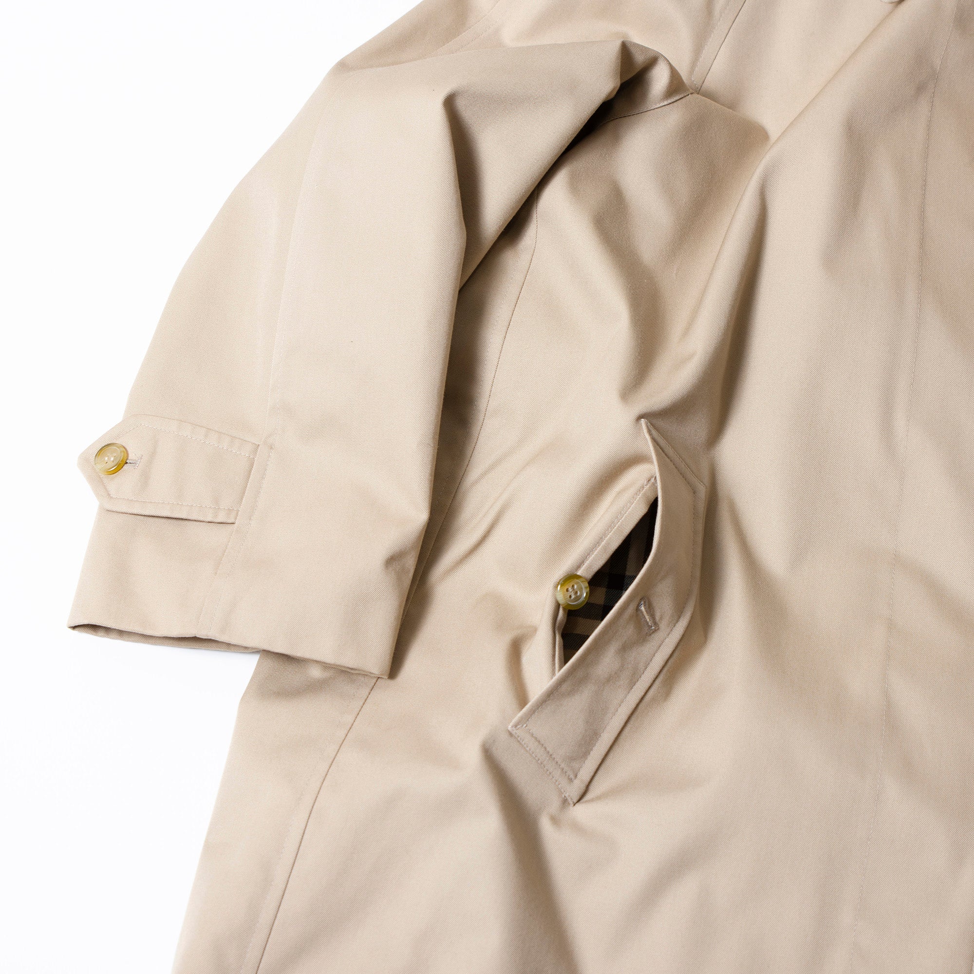 80s 英国製 バーバリー Burberrys ステンカラーコート ベージュ ノバチェック レディース トレンチコート バルマカーンコート