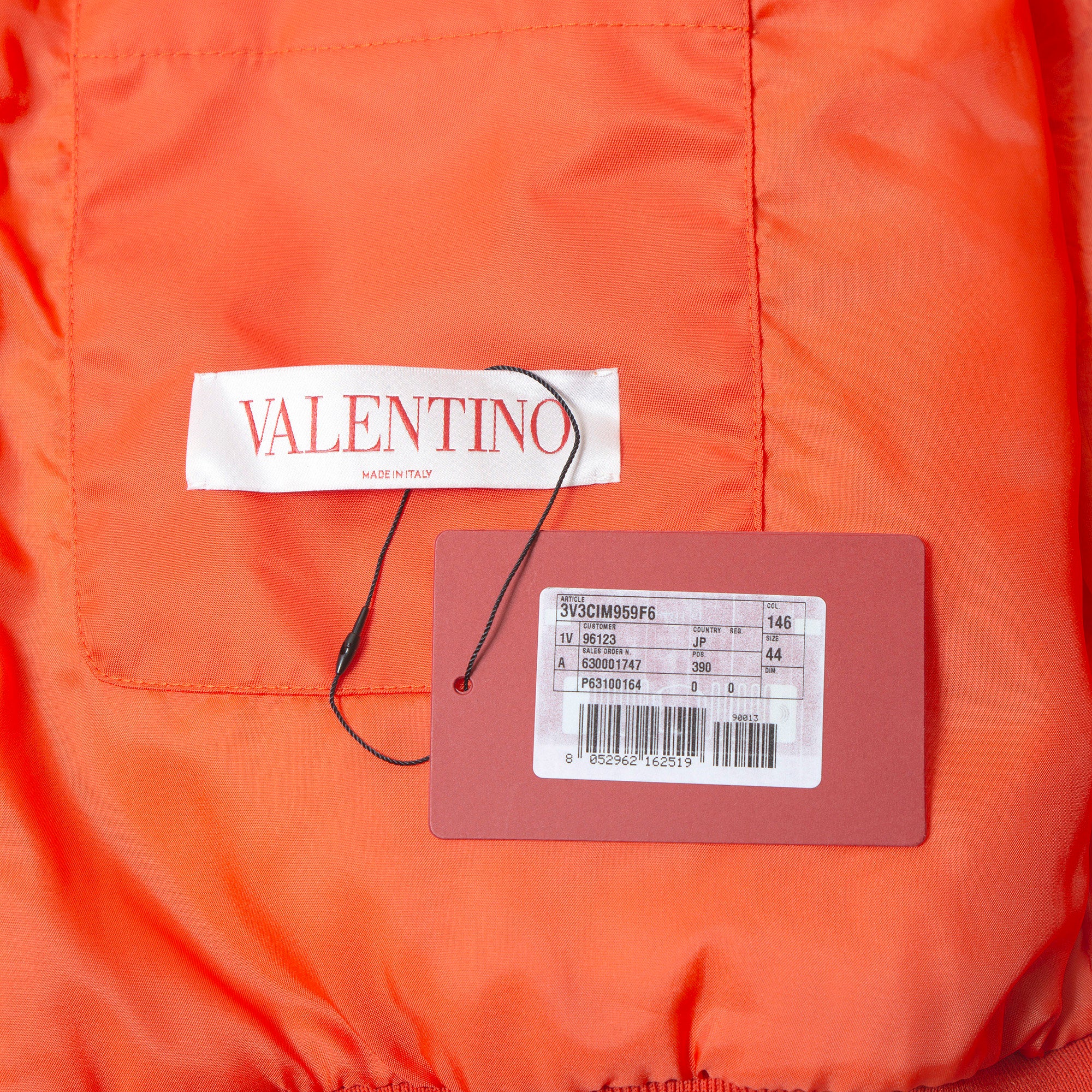 ヴァレンティノ VALENTINO レース切り替え ボンバージャケット オレンジ レディース 44 ◆タグ付き未使用品◆ フライトジャケット MA-1