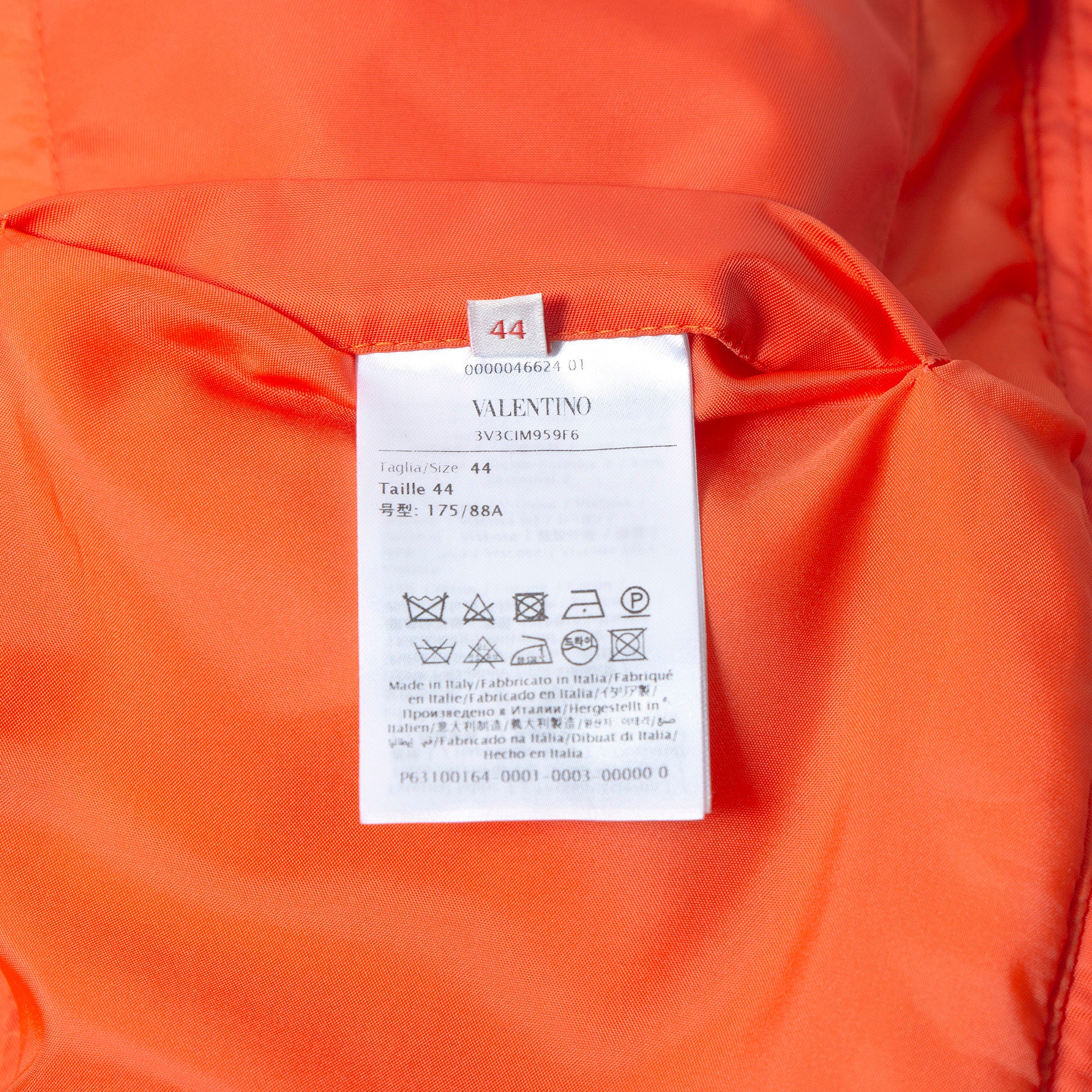 ヴァレンティノ VALENTINO レース切り替え ボンバージャケット オレンジ レディース 44 ◆タグ付き未使用品◆ フライトジャケット MA-1