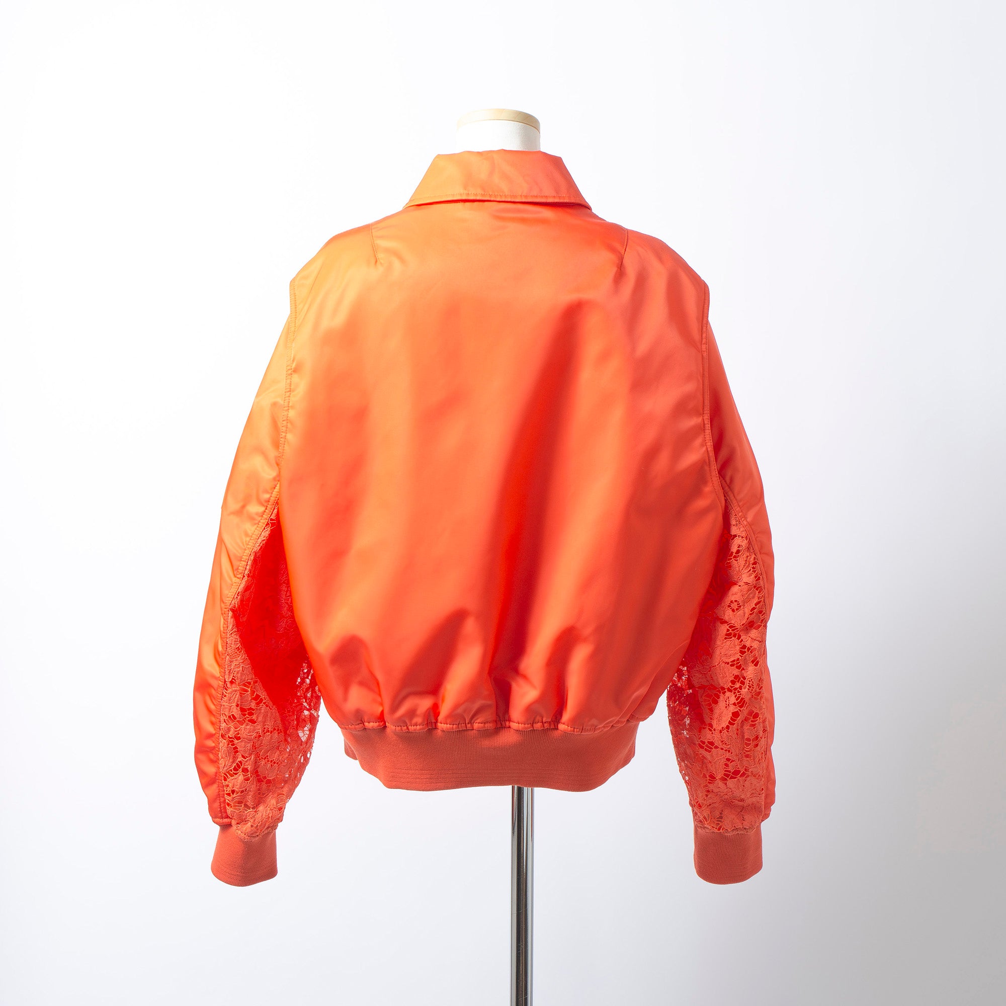 ヴァレンティノ VALENTINO レース切り替え ボンバージャケット オレンジ レディース 44 ◆タグ付き未使用品◆ フライトジャケット MA-1