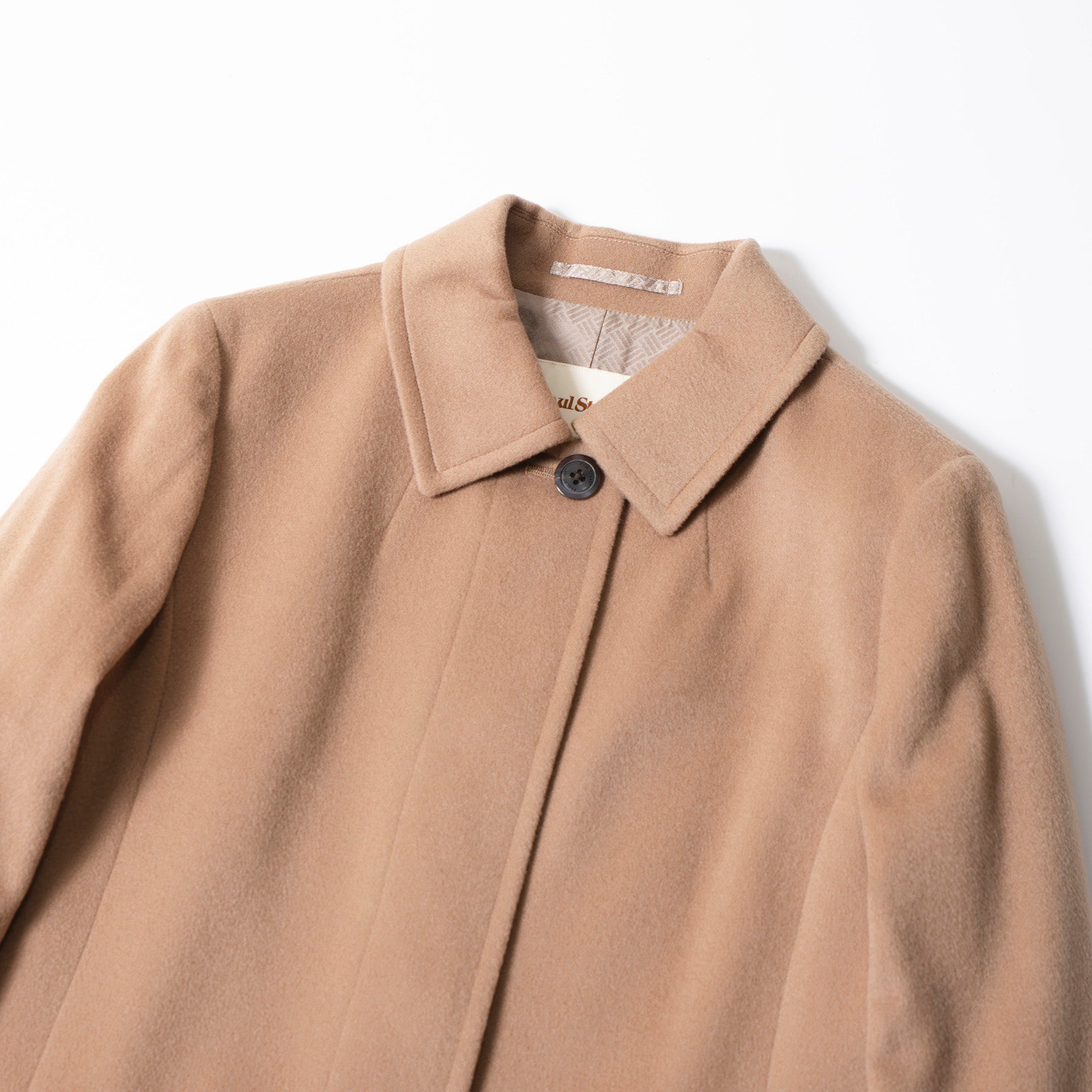 ポールスチュアート Paul Stuart バルマカーンコート カシミヤ100% ベージュ キャメル レディース 8 ロング チェスター ステンカラー