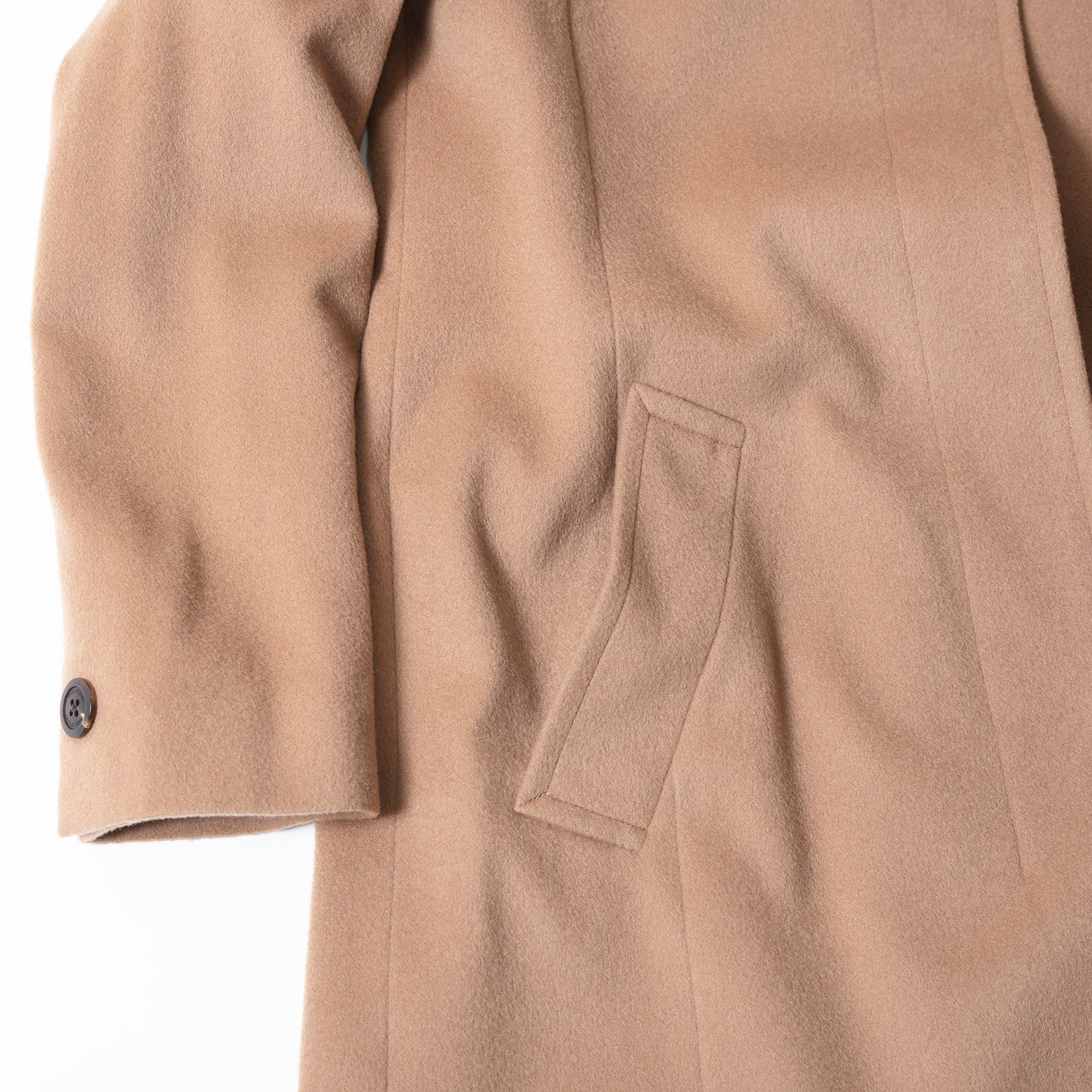 ポールスチュアート Paul Stuart バルマカーンコート カシミヤ100% ベージュ キャメル レディース 8 ロング チェスター ステンカラー