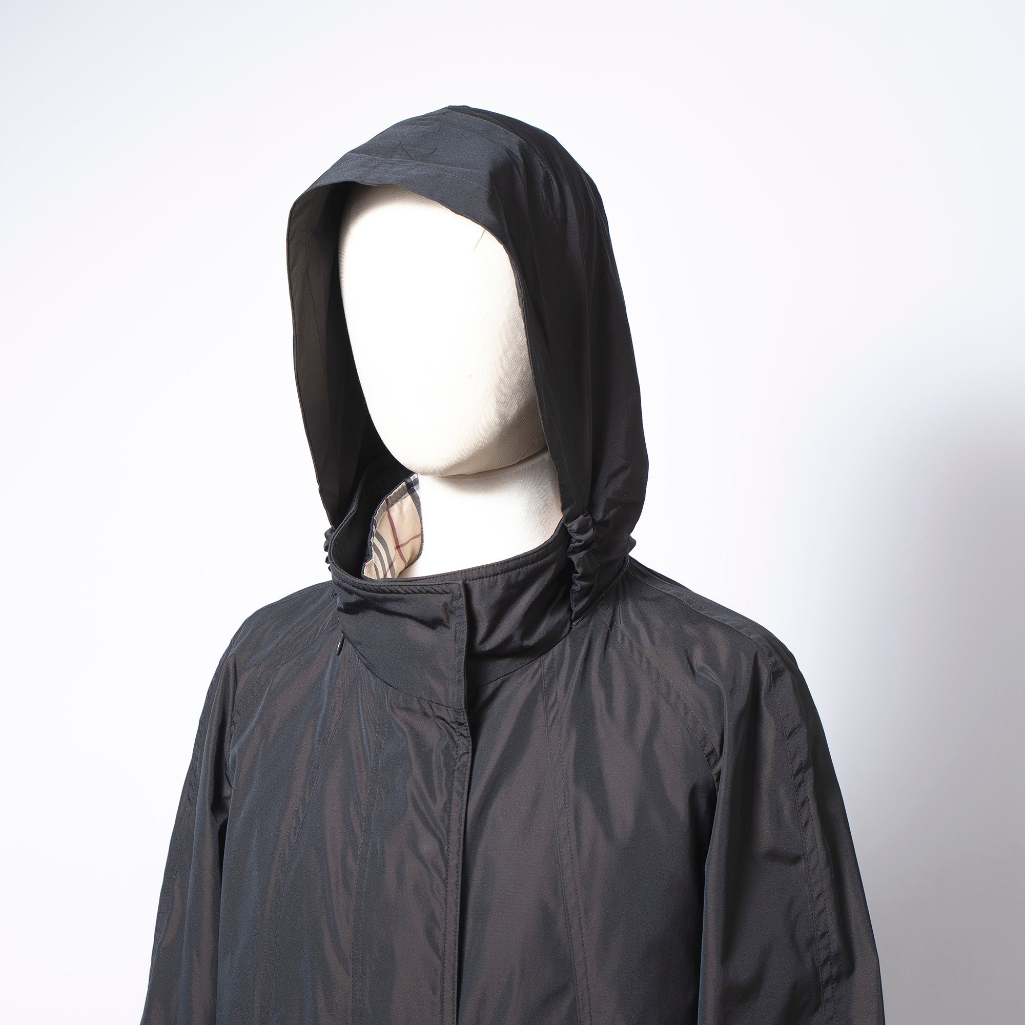 バーバリー Burberry London パッカブル フードジャケット ダウンライナー付き ブラック系 レディース 9 ナイロンジャケット ジャンパー