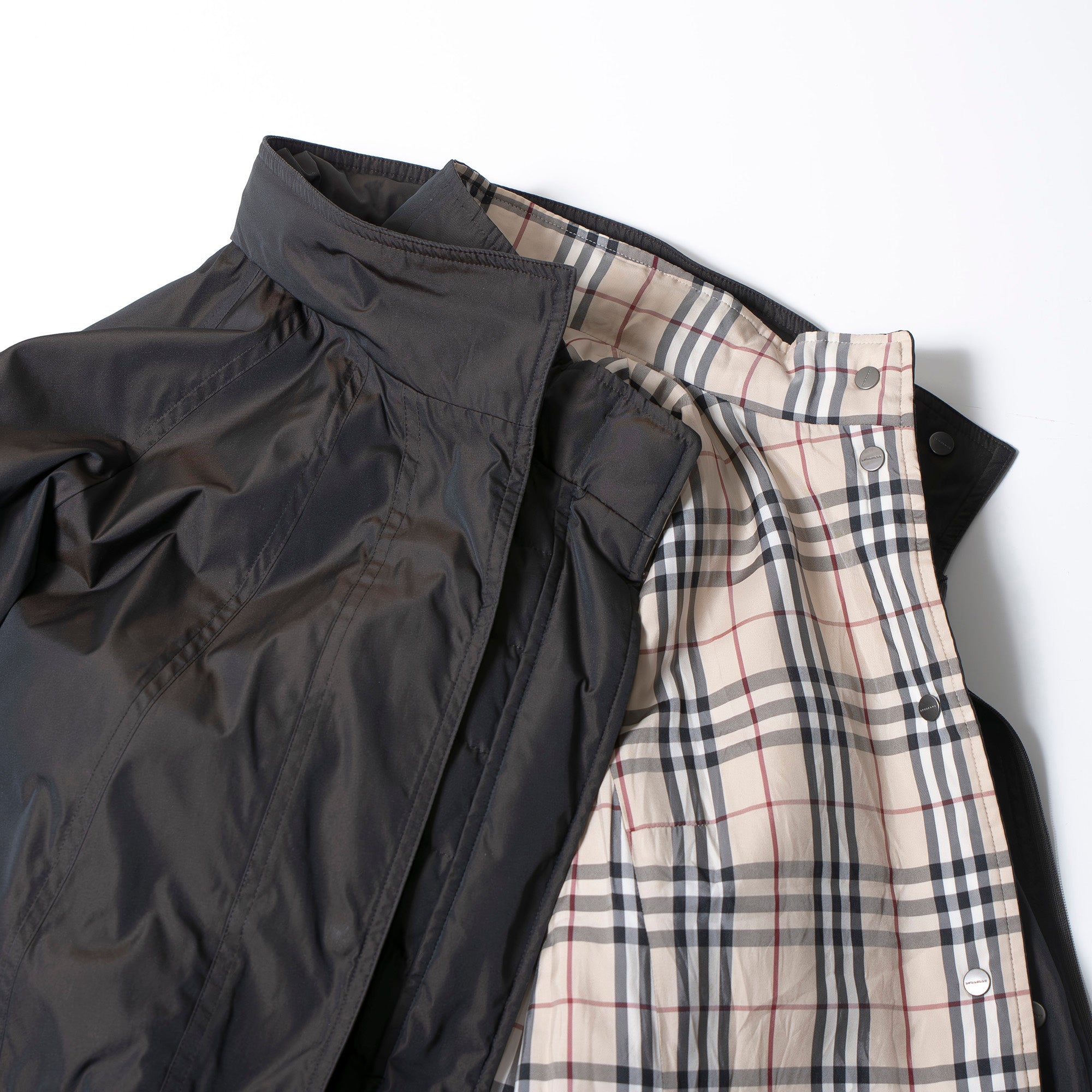 バーバリー Burberry London パッカブル フードジャケット ダウンライナー付き ブラック系 レディース 9 ナイロンジャケット ジャンパー