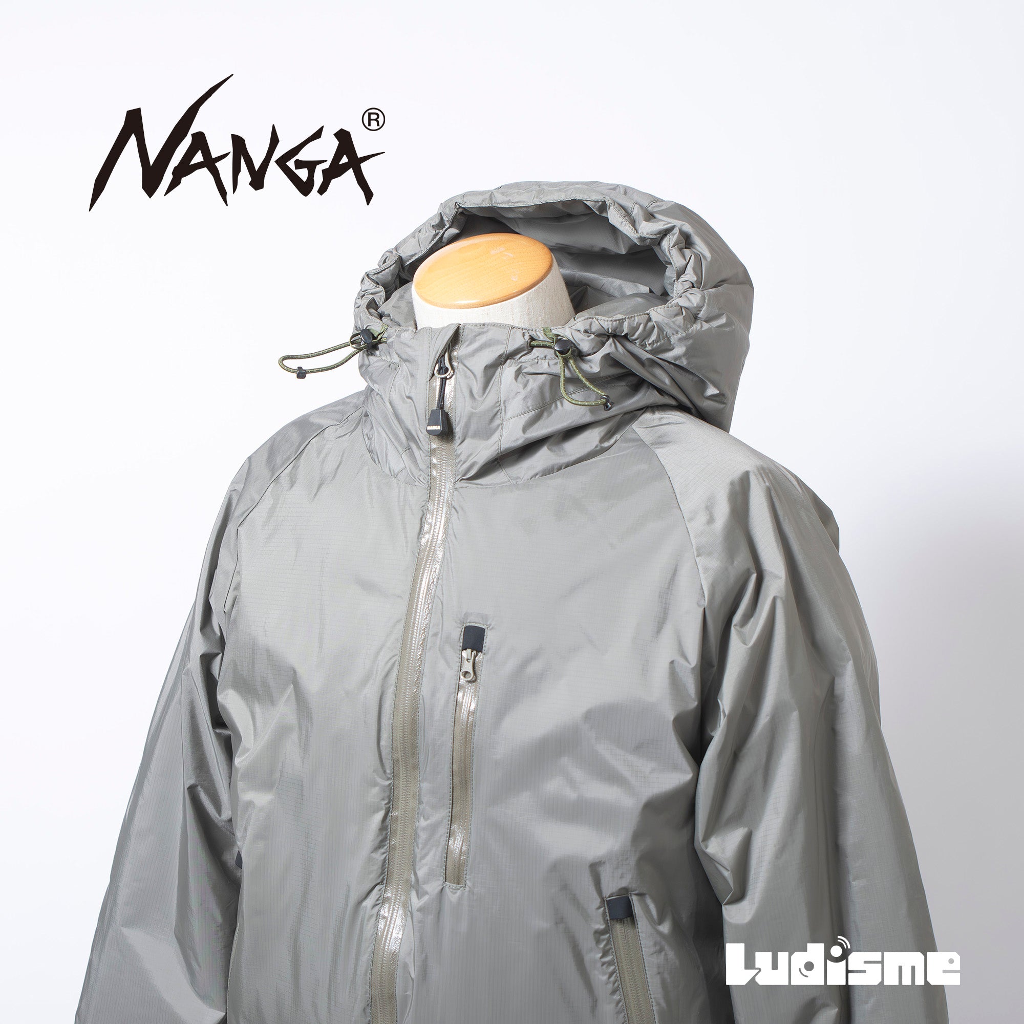 ナンガ NANGA オーロラダウンジャケット グレー メンズ L 日本製 オーロラテックス 防水透湿 フーデッド アウトドア マウンテンパーカー