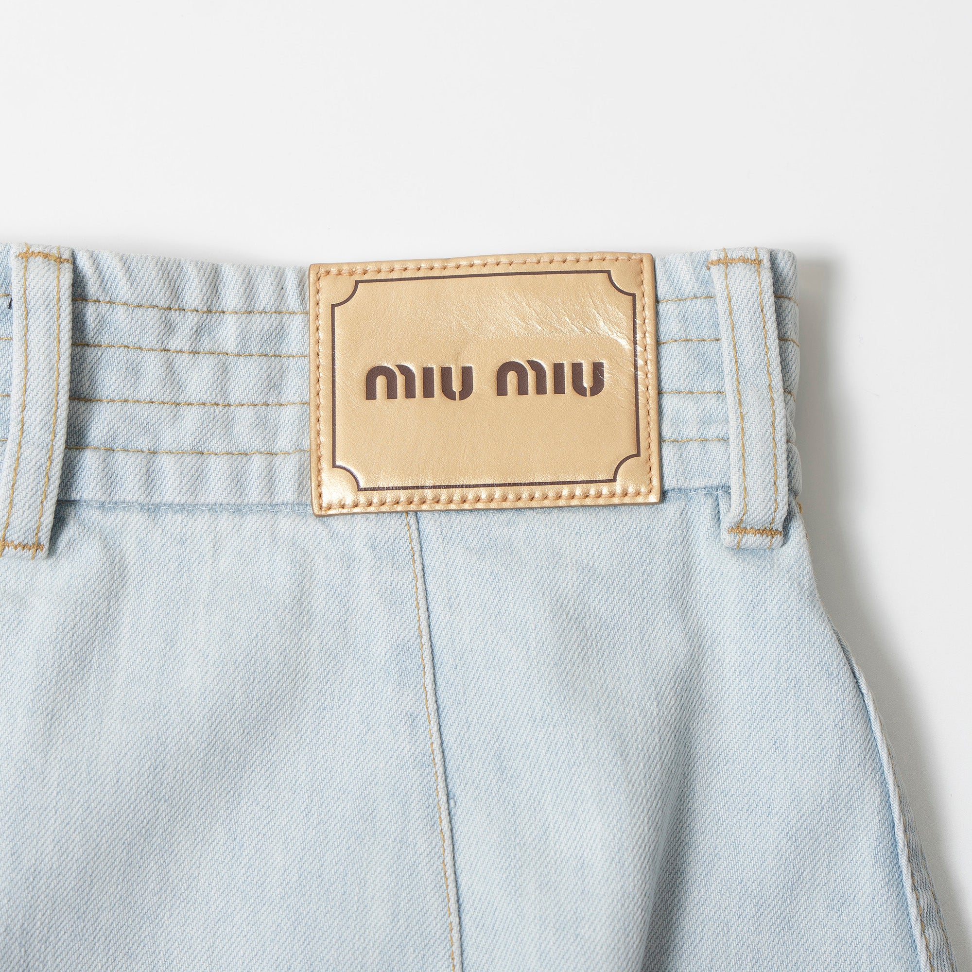 ミュウミュウ MIU MIU デニムスカート ミディ丈 フロントボタン レディース 36 イタリア製 ボトムス ミディスカート ハイウエスト Aライン