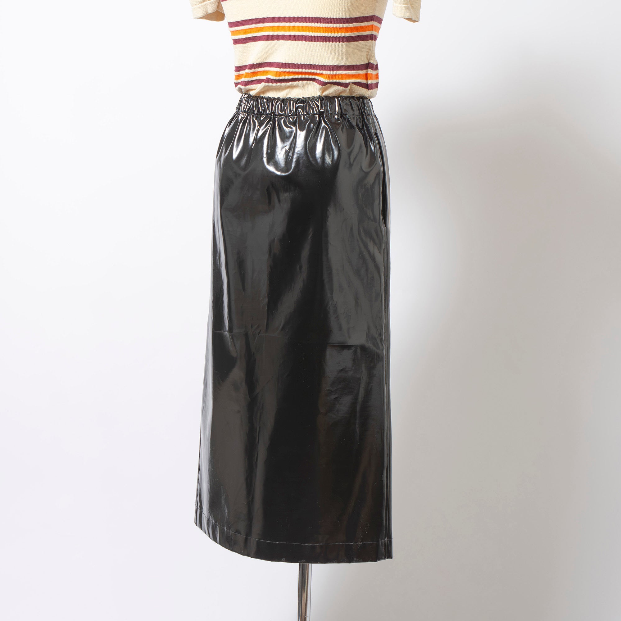 メゾンマルジェラ Maison Margiela エナメルスカート ミディ丈 フロントスリット レディース 38 イタリア製 ミディスカート レザー調