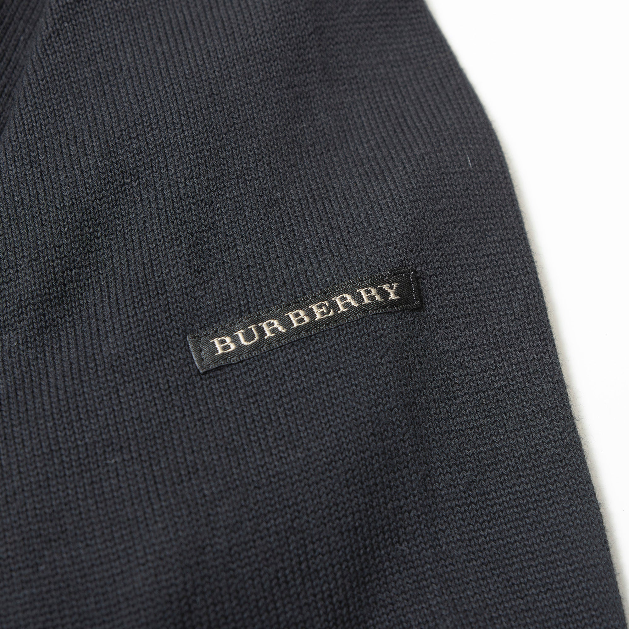 バーバリー BURBERRY Golf アーガイル ニット セーター ブラック コットン100% メンズ L 日本製 クルーネック ロゴ刺繍 トップス トラッド