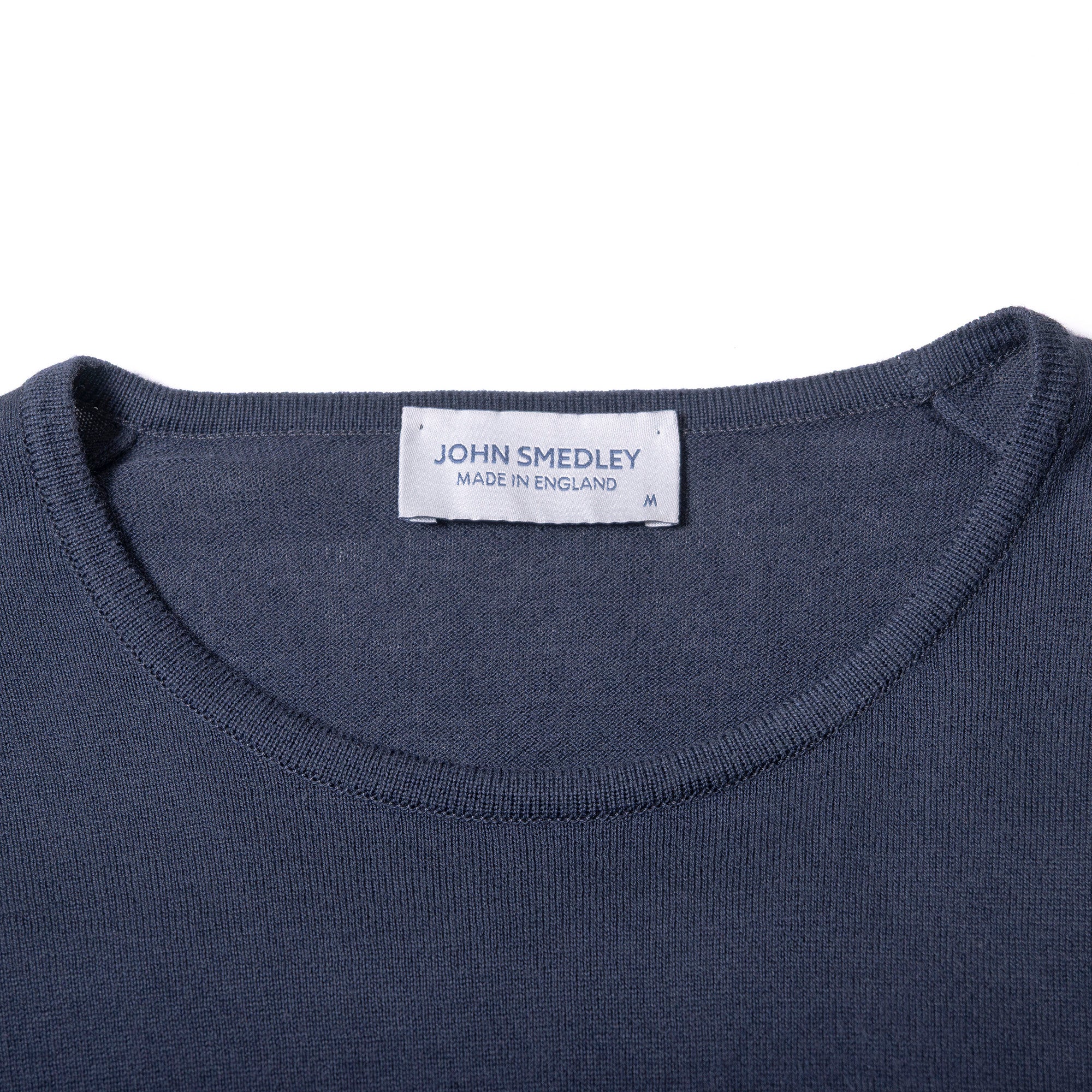 ジョンスメドレー JOHN SMEDLEY 半袖コットンニットプルオーバー ネイビー レディース M シーアイランドコットン 英国 ニットTシャツ 春夏