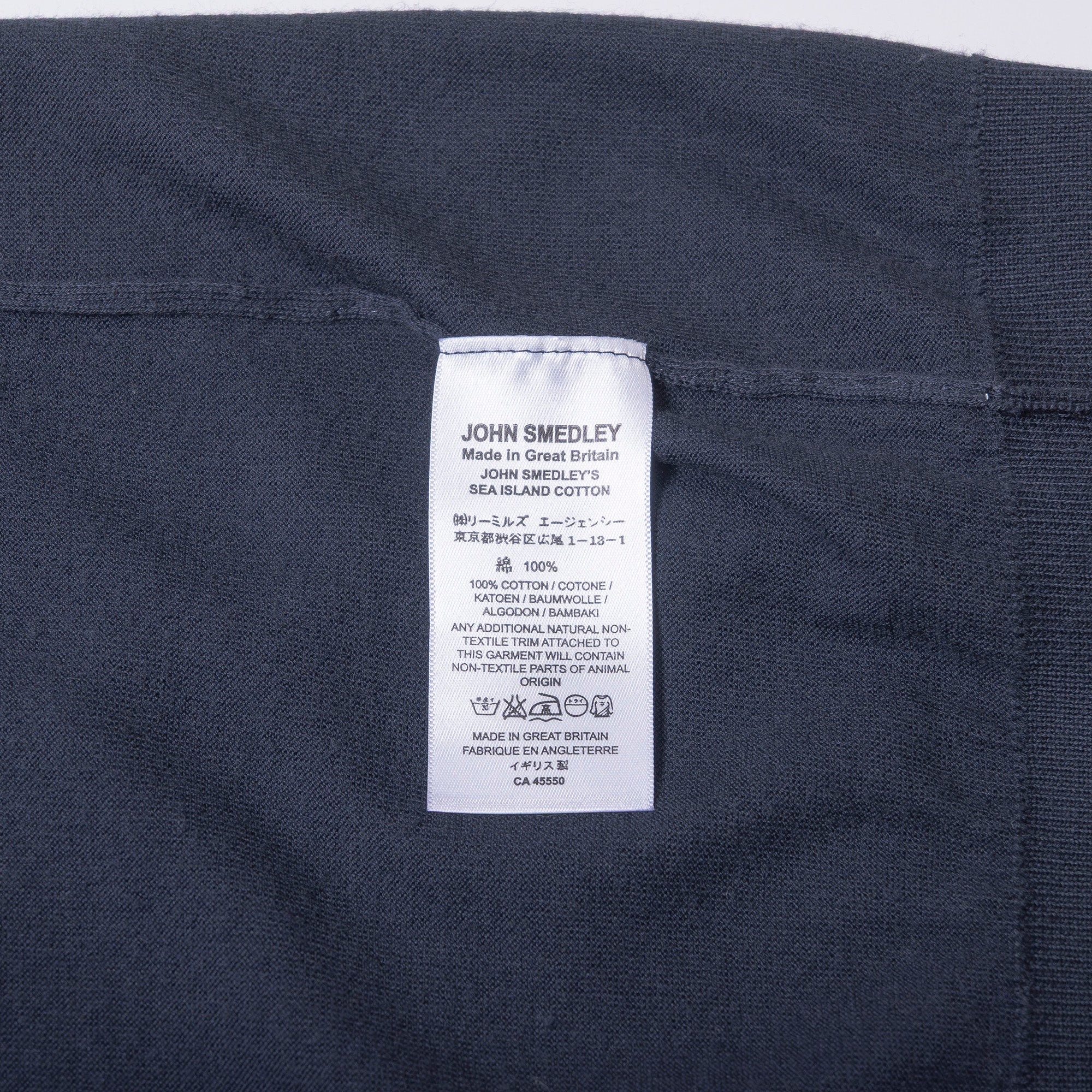 ジョンスメドレー JOHN SMEDLEY 半袖コットンニットプルオーバー ネイビー レディース M シーアイランドコットン 英国 ニットTシャツ 春夏