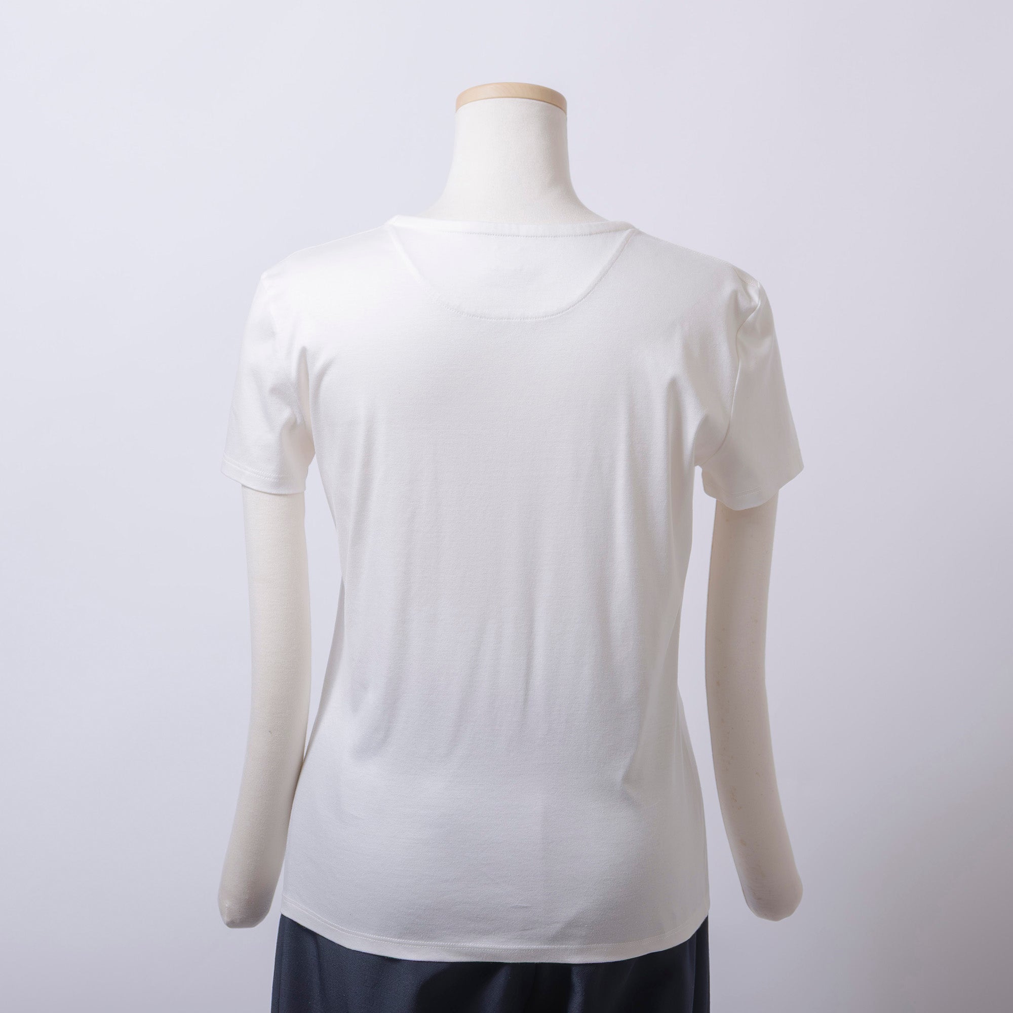 エルメス HERMES クルーネックポケットTシャツ ホワイト レディース 34 フランス製 刺繍ロゴ ポケットT 半袖Tシャツ 白 カットソー