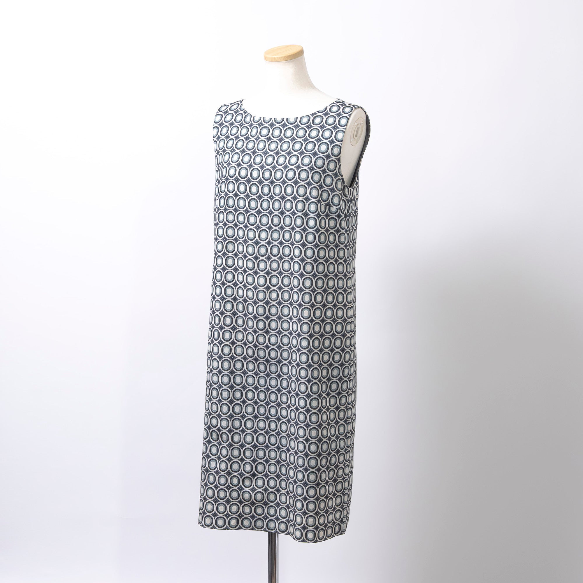 マックスマーラ Max Mara STUDIO ノースリーブワンピース 総柄 レディース 40 165/88A ひざ丈ワンピース 裏地あり コットン レーヨン