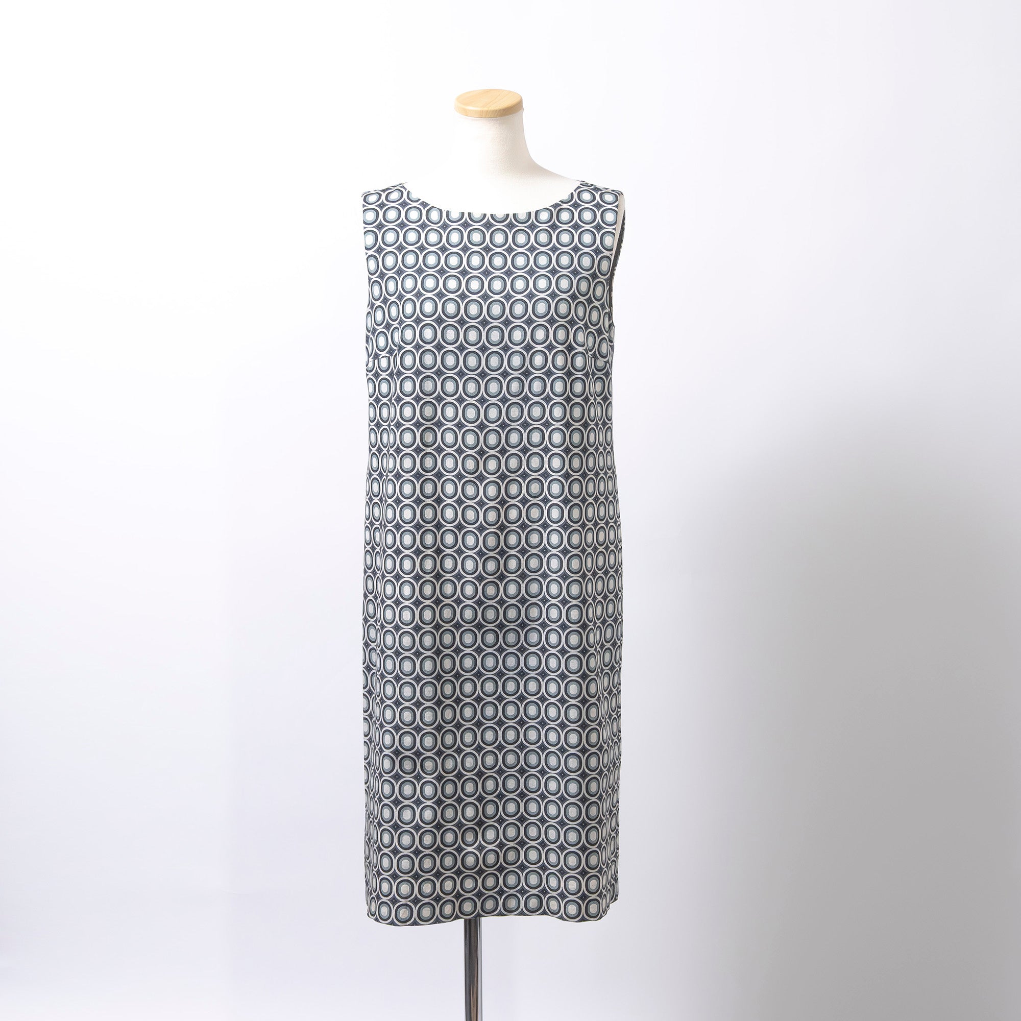 マックスマーラ Max Mara STUDIO ノースリーブワンピース 総柄 レディース 40 165/88A ひざ丈ワンピース 裏地あり コットン レーヨン