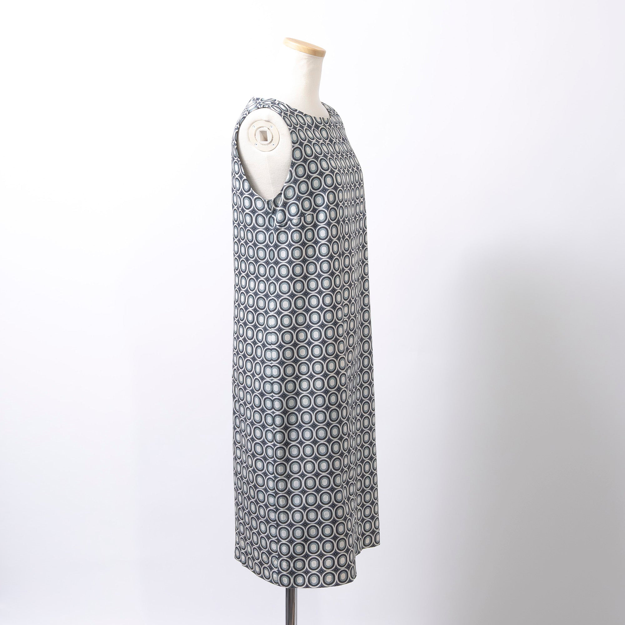 マックスマーラ Max Mara STUDIO ノースリーブワンピース 総柄 レディース 40 165/88A ひざ丈ワンピース 裏地あり コットン レーヨン