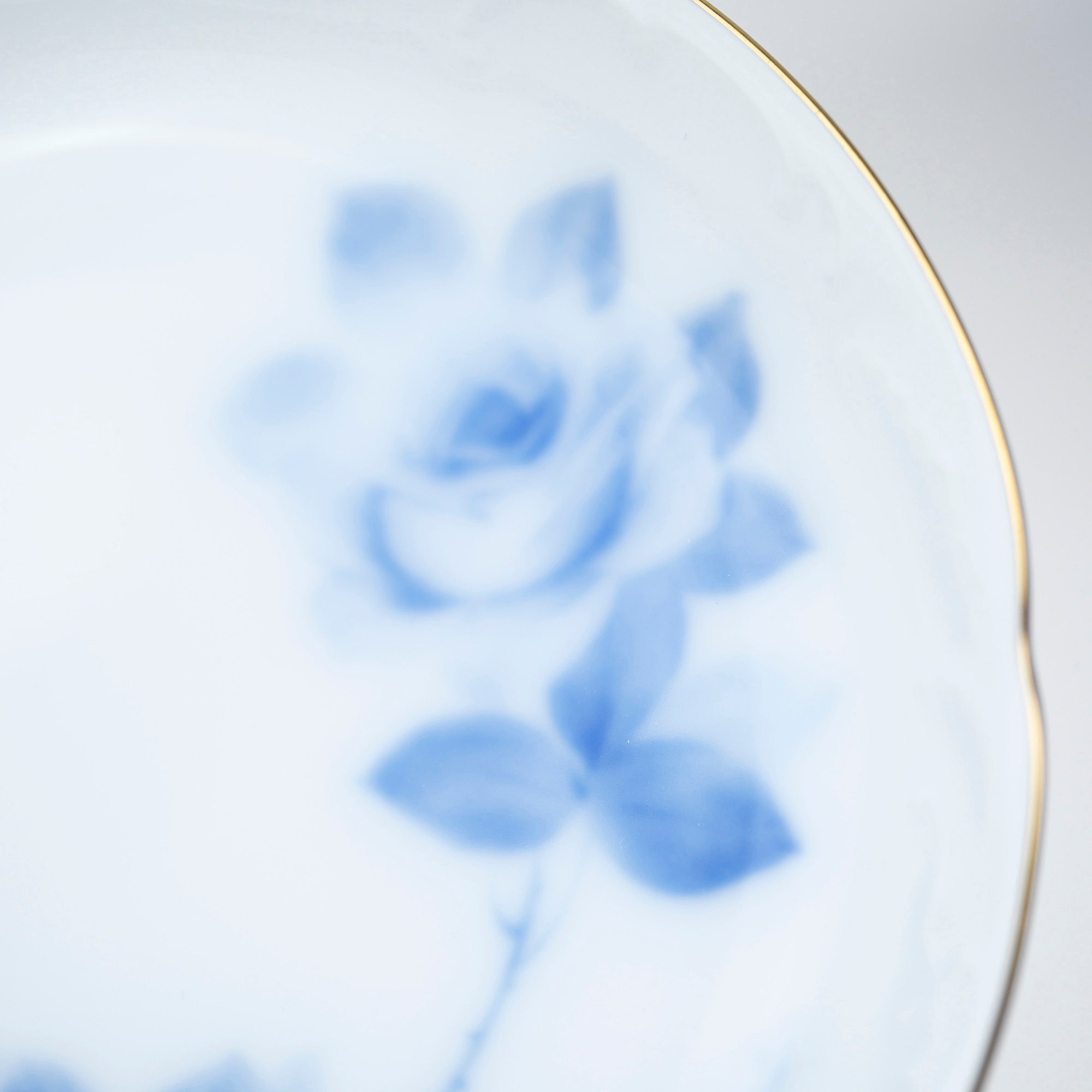 Okura Pottery Blue Rose Cake Plate, Dessert Plate, Individual Plate, Set of 4