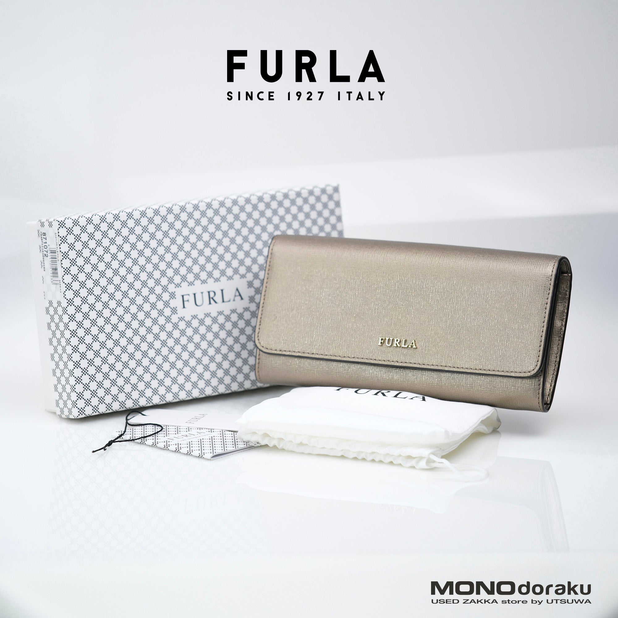 フルラ バビロン FURLA BABYLON 長財布 コンチネンタルフラップウォレット ジェニュインレザー シャンパンゴールド 美品