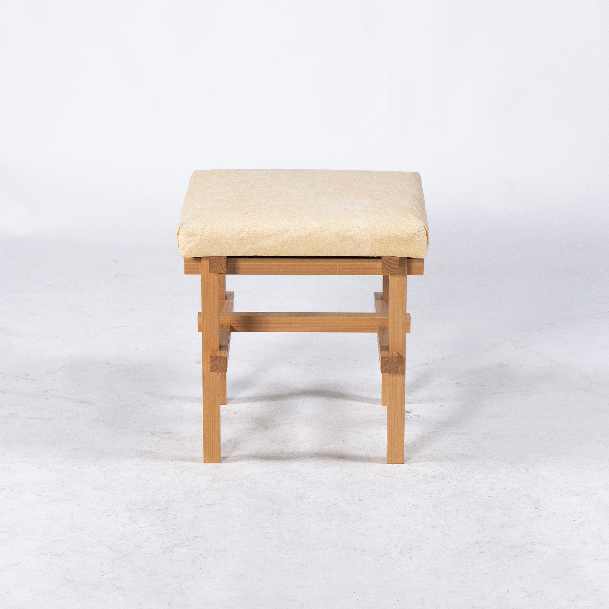 Stool Kurashima Woodworks Kamiki Stool Hinoki Wood Cedar Wood Washi (1) Solid Wood Japanese Modern Made with Japanese Hinoki Wood Natural Dining Chair