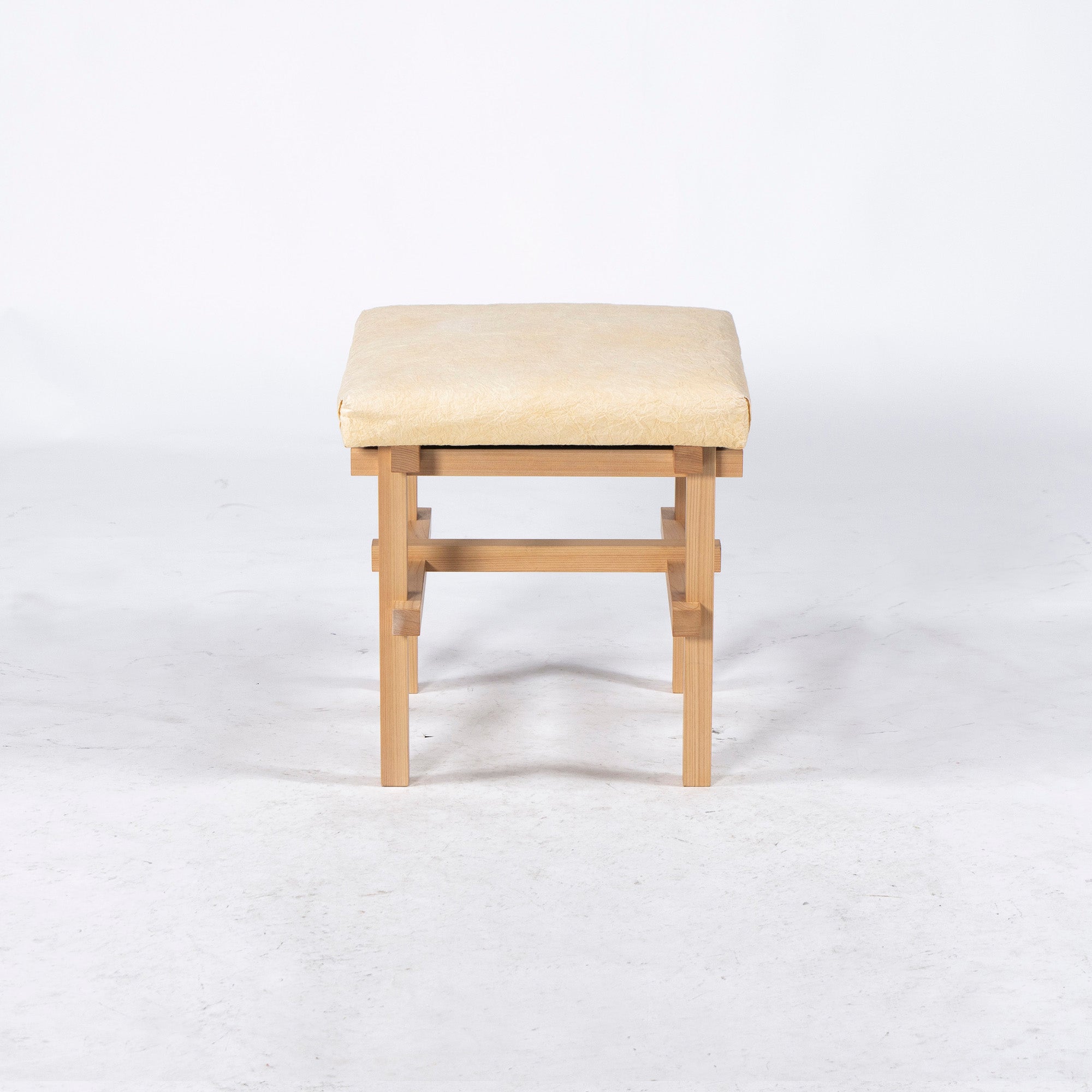 Stool Kurashima Woodworks Kamiki Stool Hinoki Wood Cedar Wood Washi (2) Solid Wood Japanese Modern Made with Japanese Hinoki Wood Natural Dining Chair