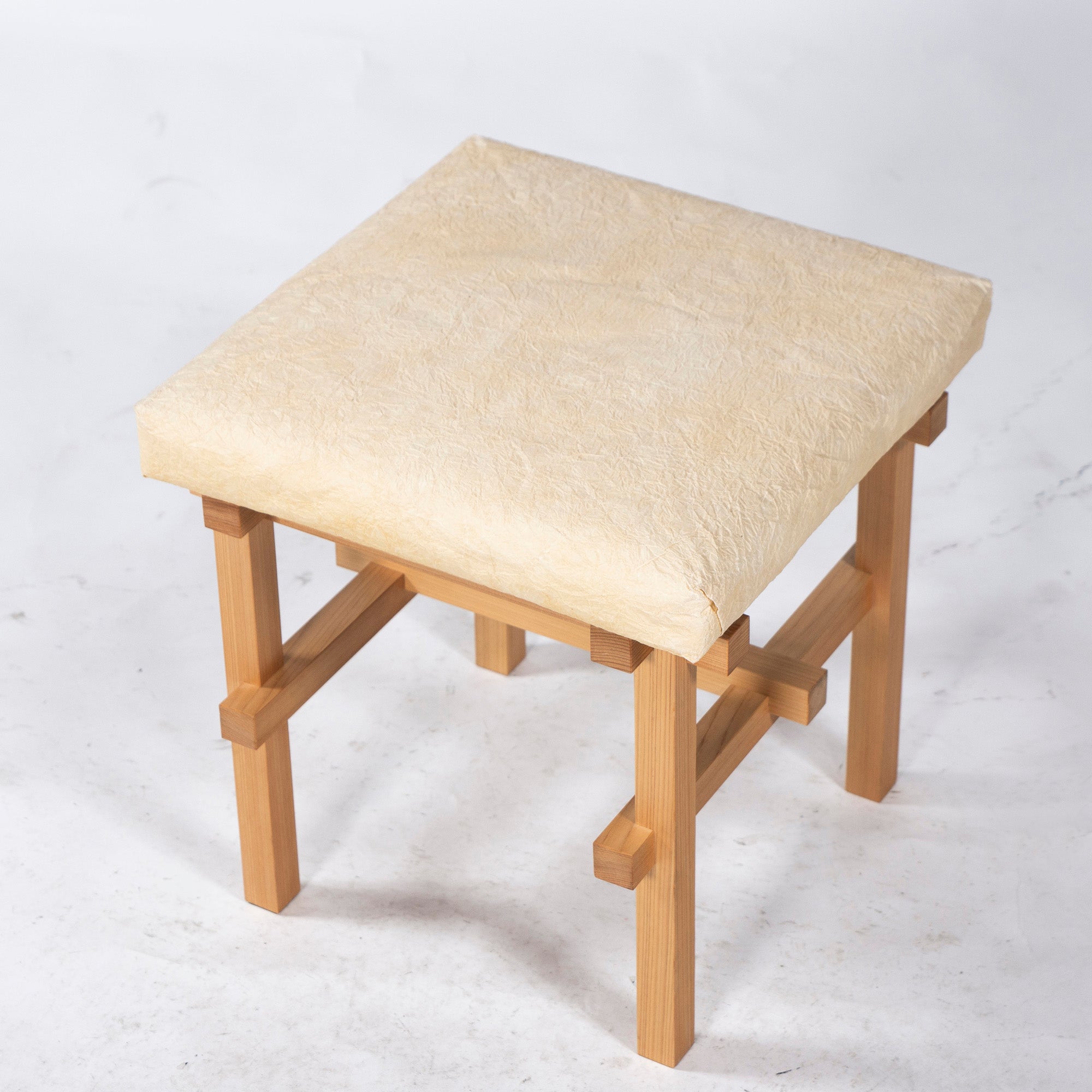 Stool Kurashima Woodworks Kamiki Stool Hinoki Wood Cedar Wood Washi (2) Solid Wood Japanese Modern Made with Japanese Hinoki Wood Natural Dining Chair